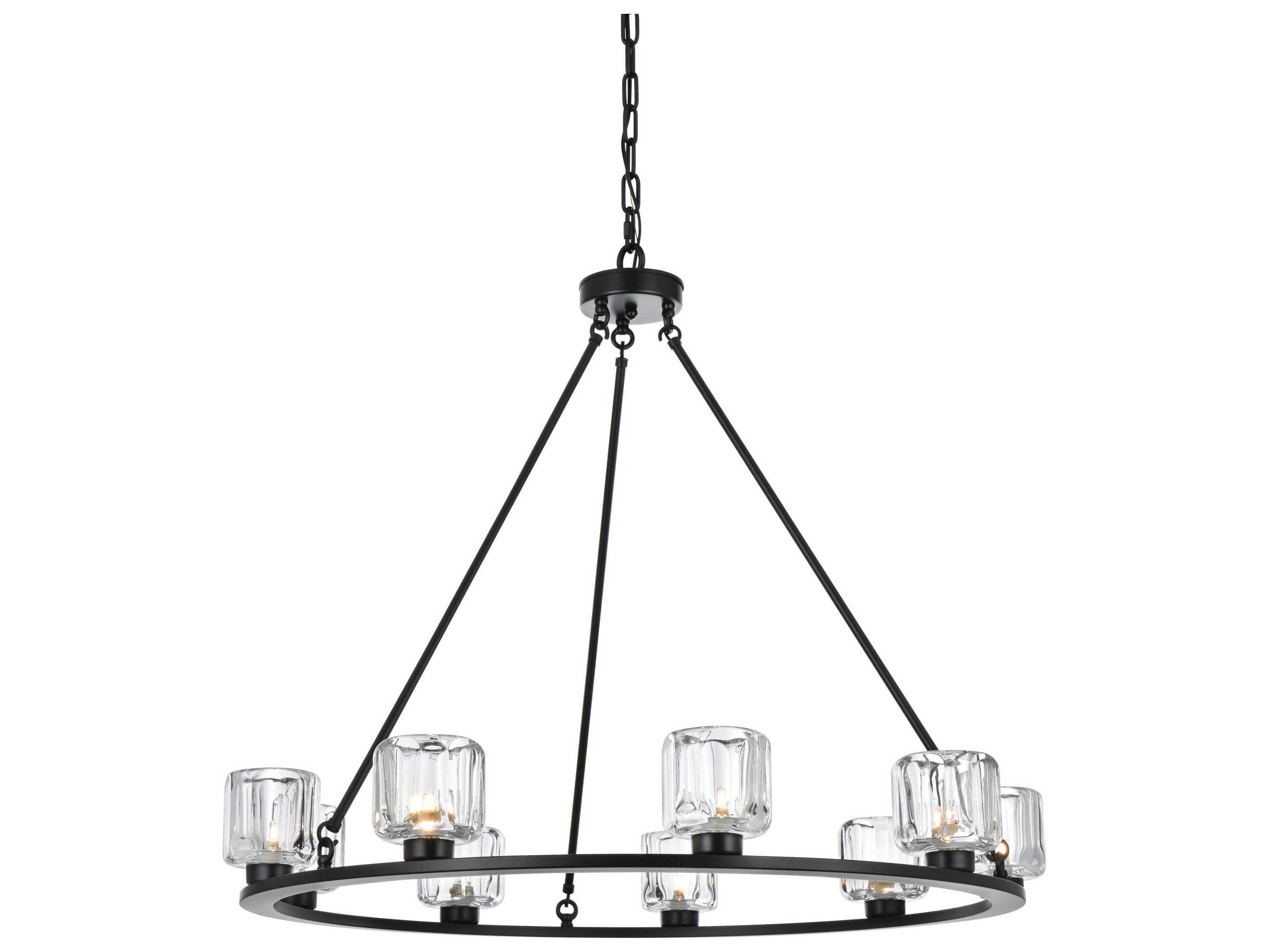 Elegant Lighting Cadence 9-Light Black Chandelier