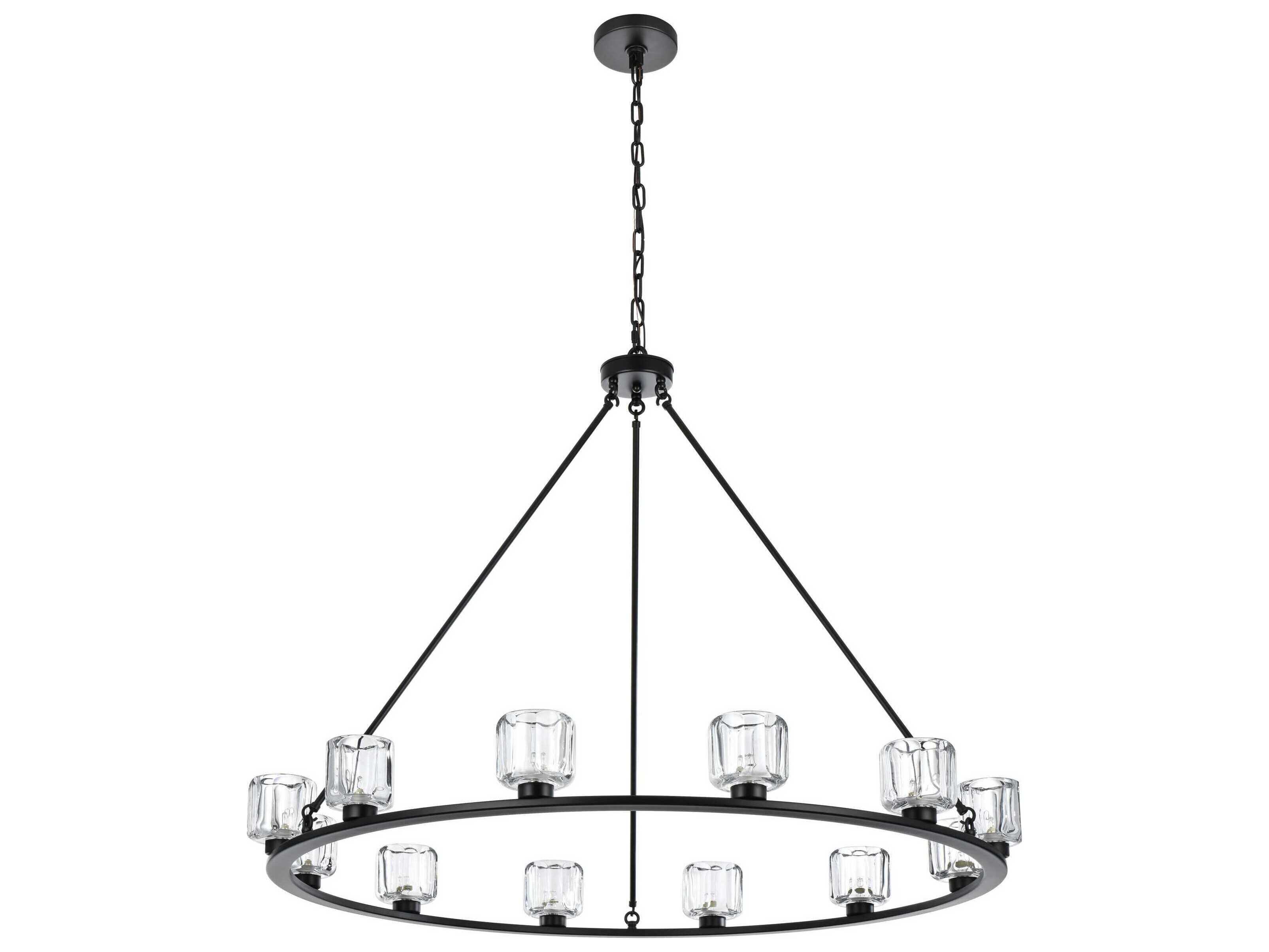 Elegant Lighting Cadence 12-Light Black Chandelier