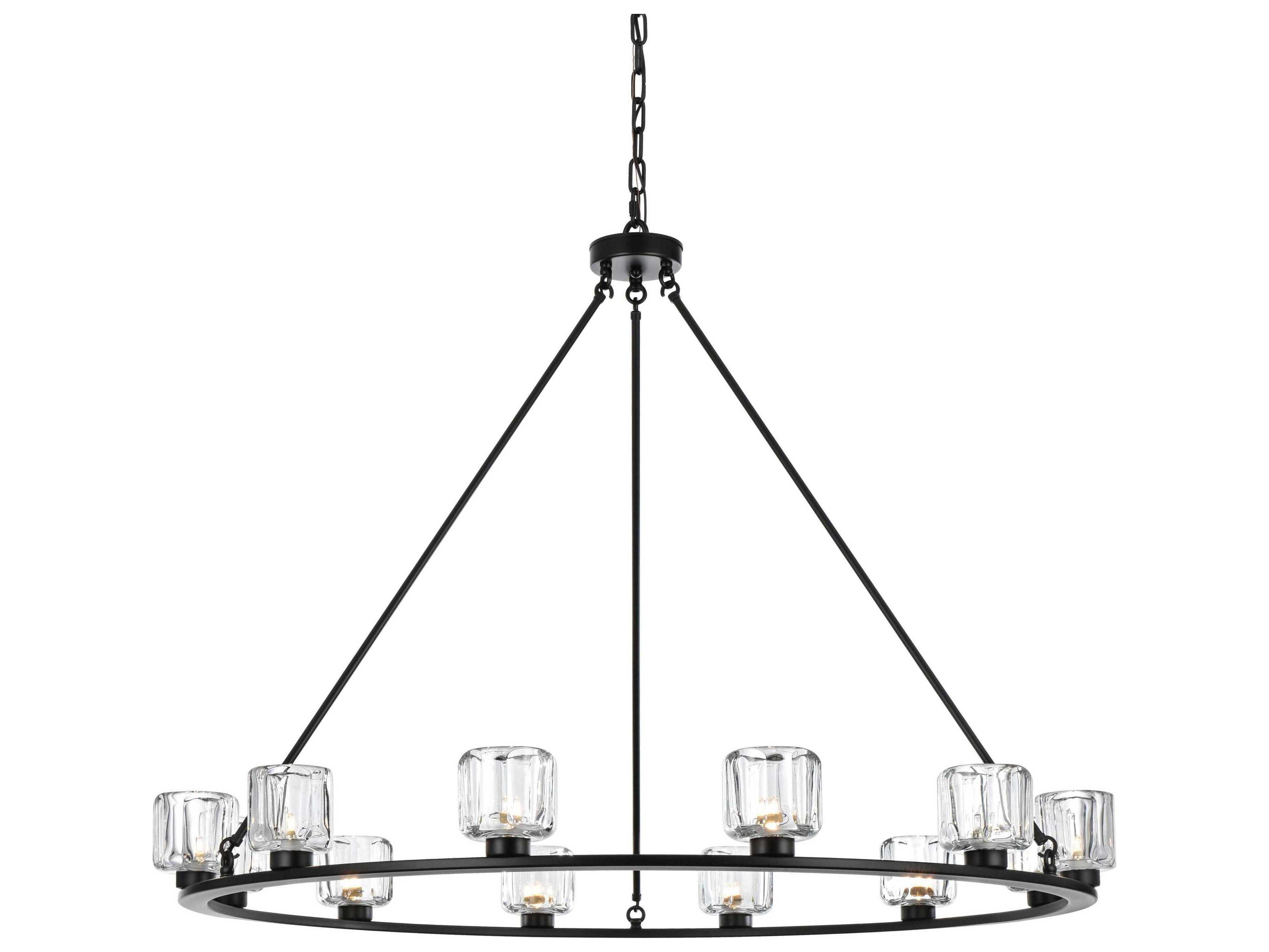 Elegant Lighting Cadence 12-Light Black Chandelier