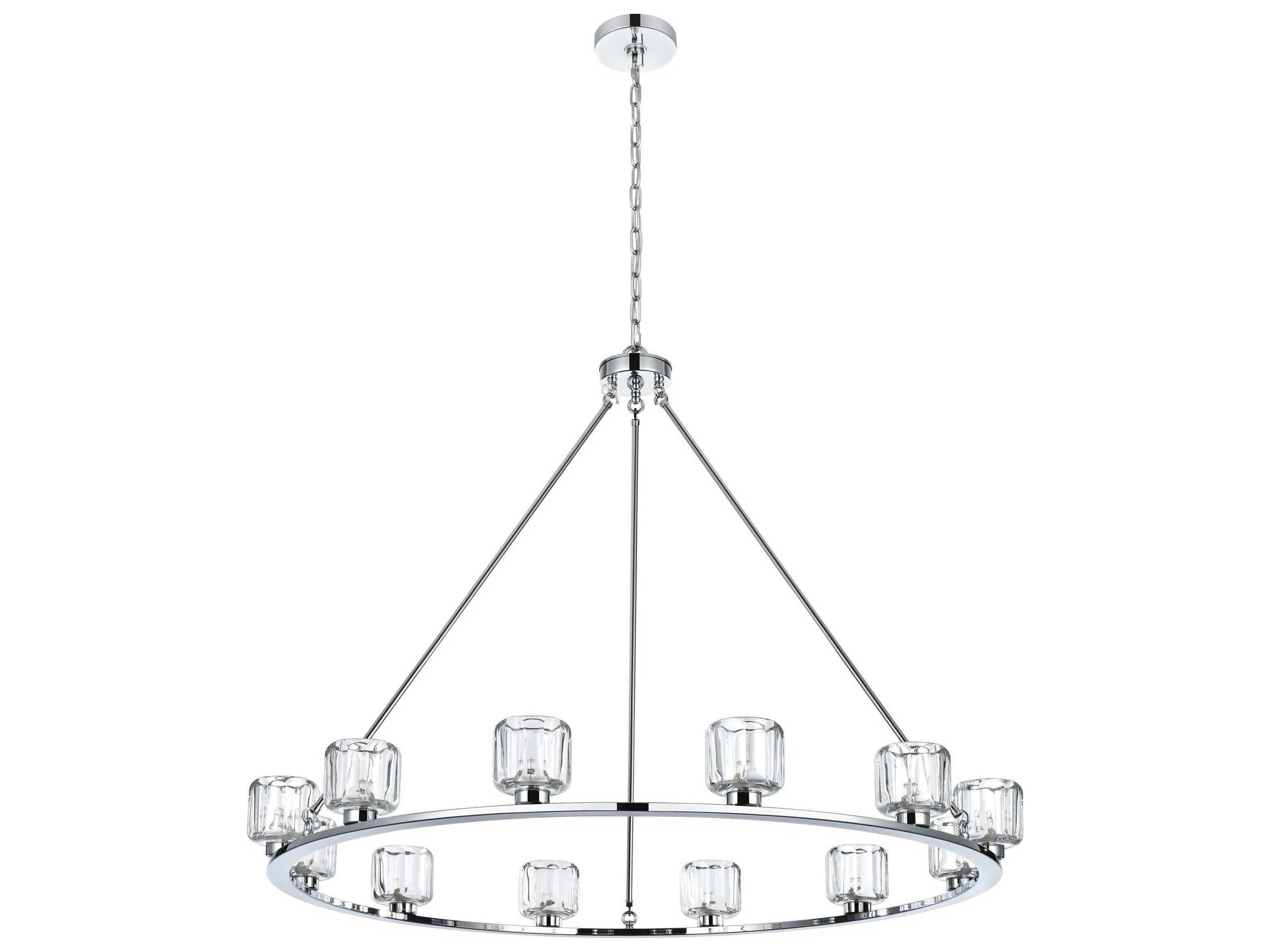 Elegant Lighting Cadence 12-Light Chrome Round Chandelier