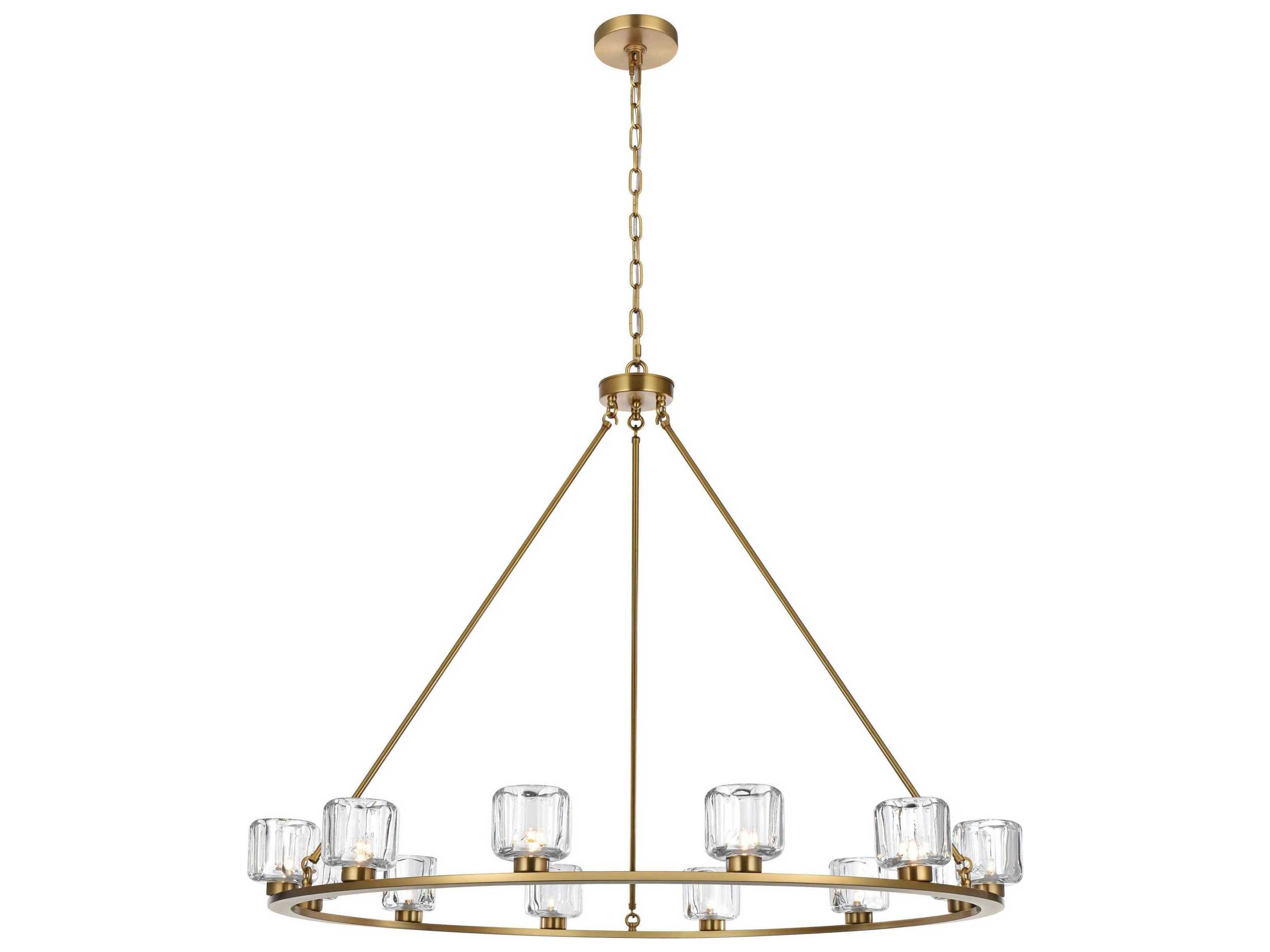 Elegant Lighting Cadence 12-Light Satin Gold Chandelier