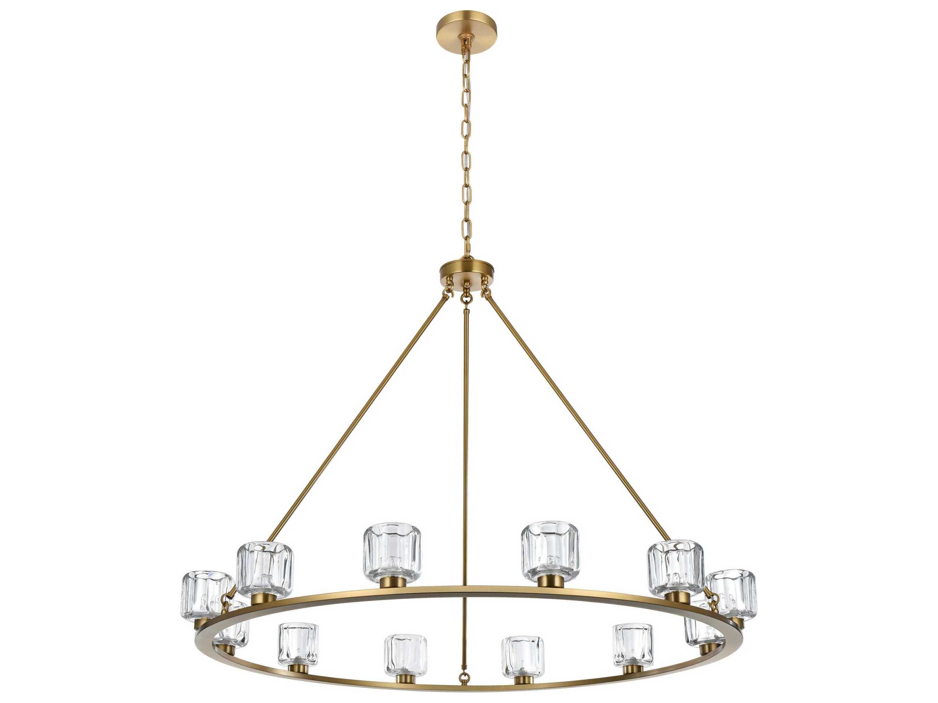 Elegant Lighting Cadence 12-Light Satin Gold Chandelier