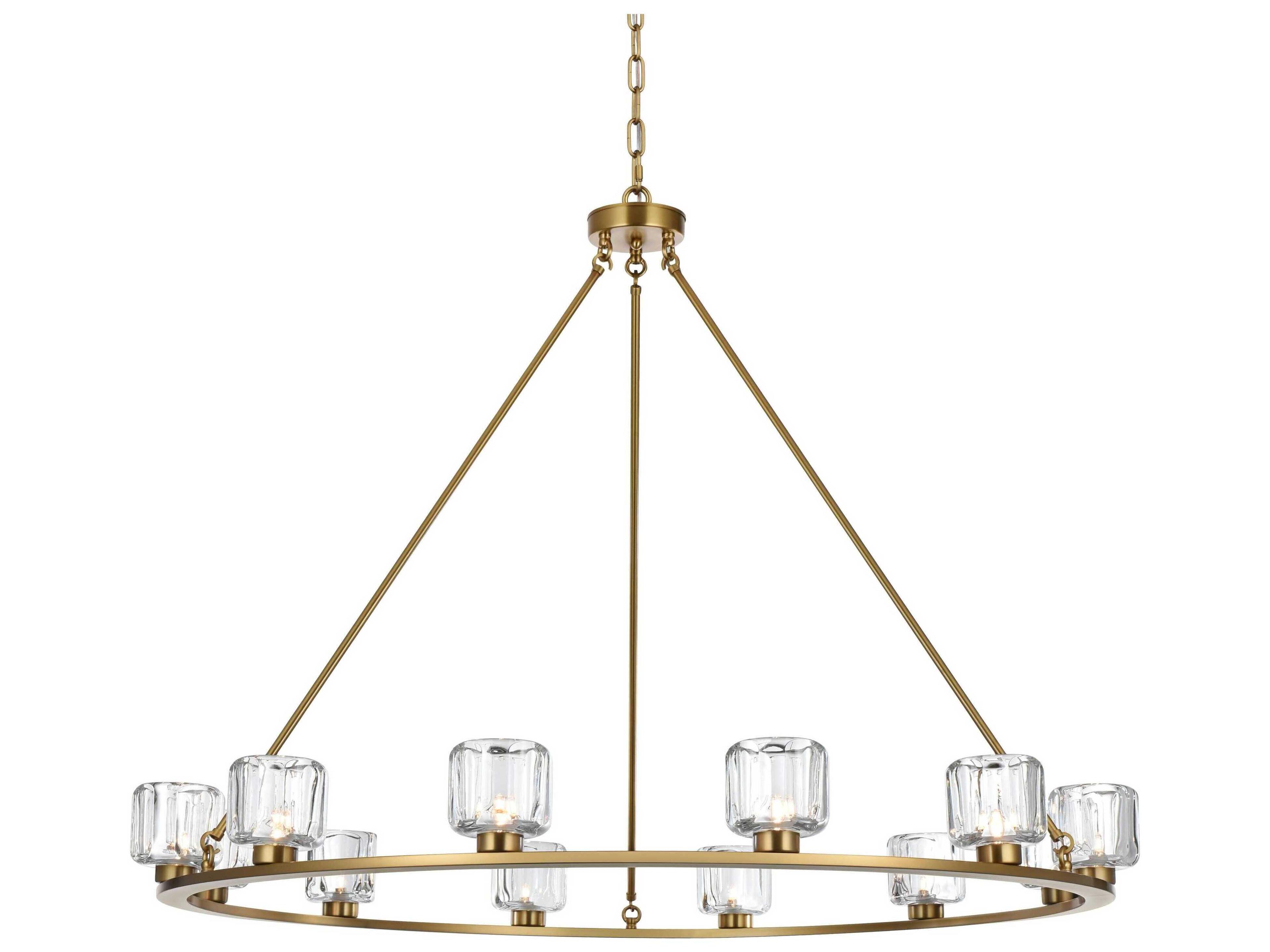 Elegant Lighting Cadence 12-Light Satin Gold Chandelier
