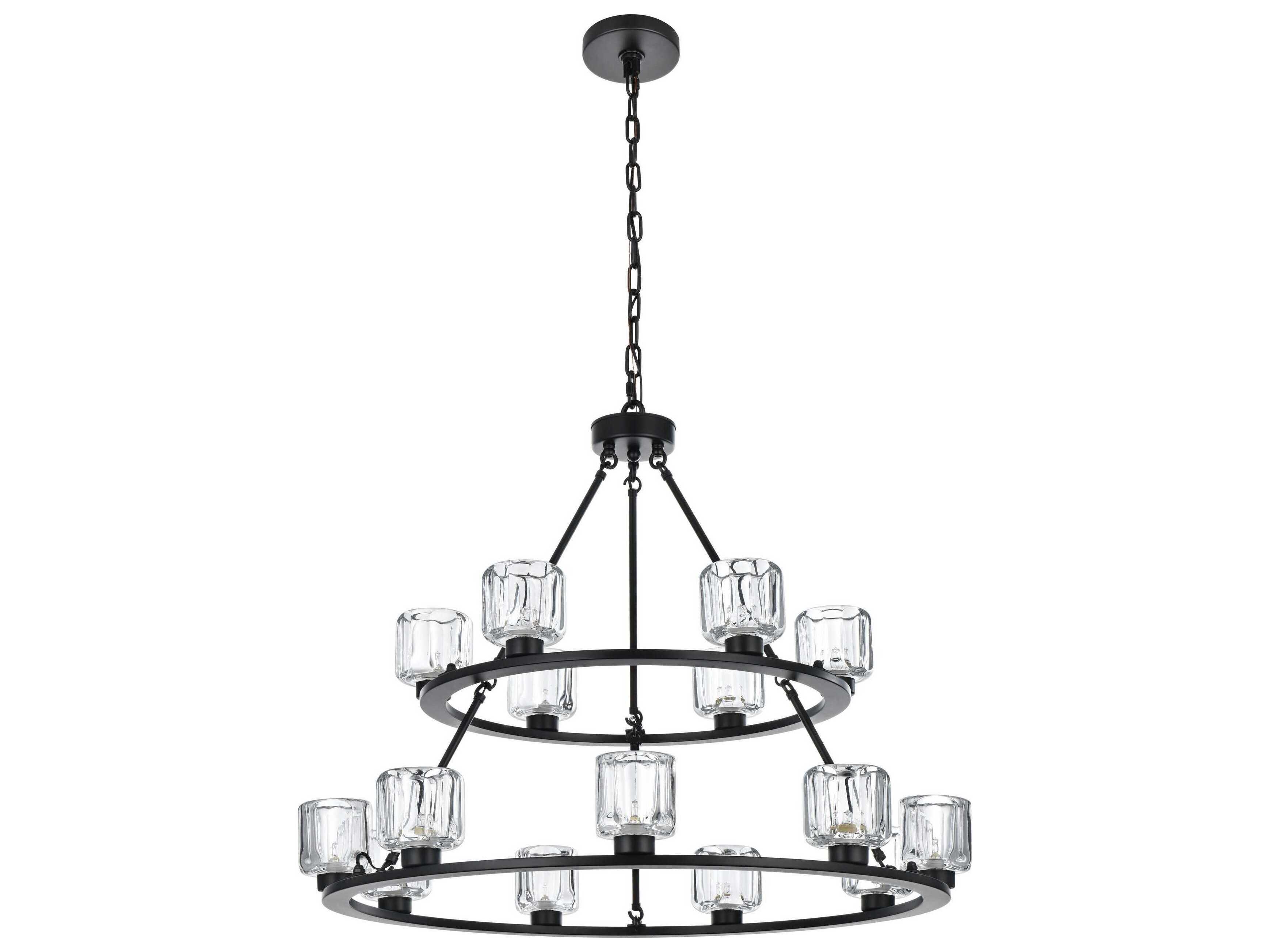 Elegant Lighting Cadence 15-Light Black Tiered Chandelier