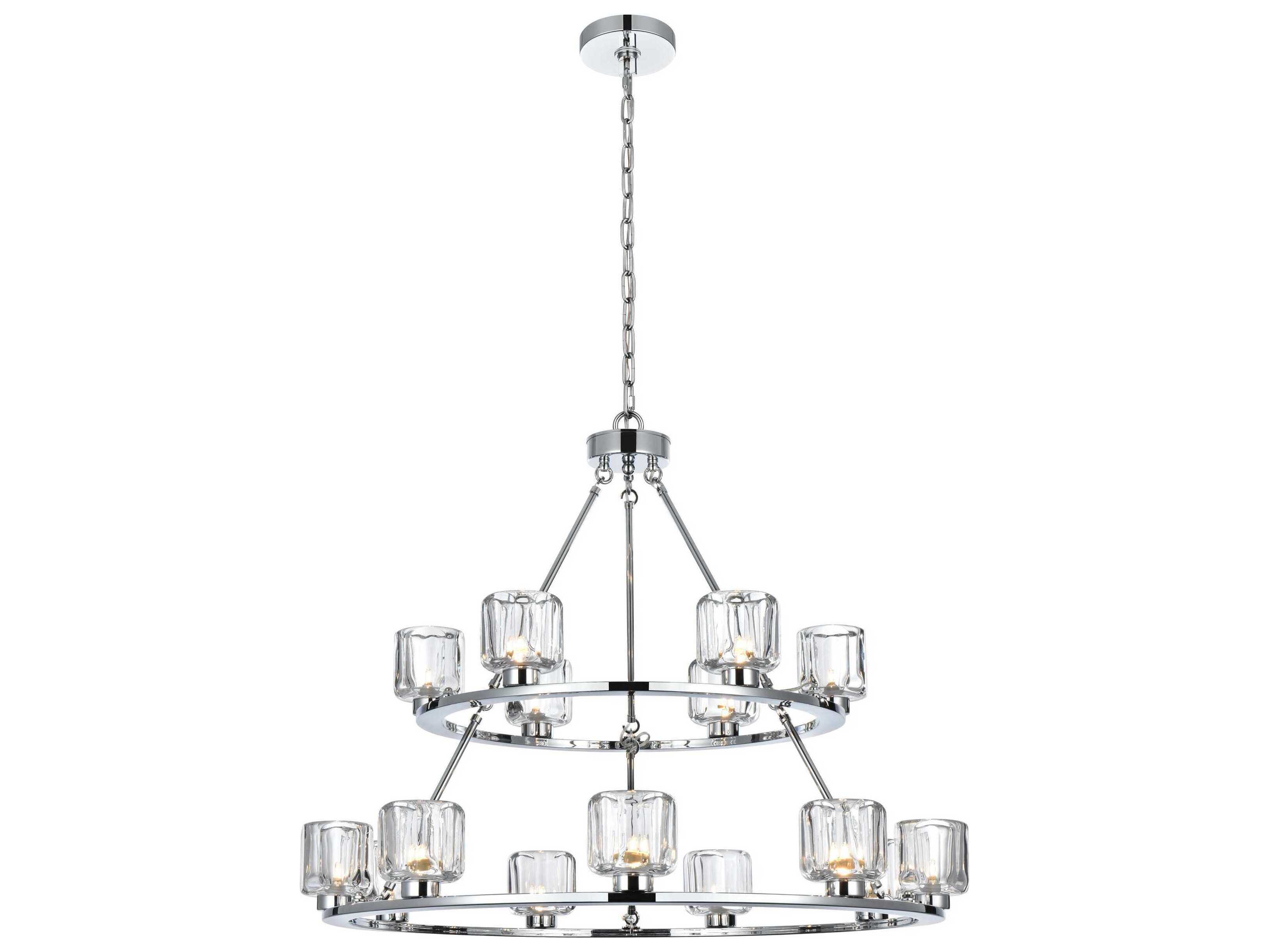 Elegant Lighting Cadence 15-Light Chrome Tiered Chandelier