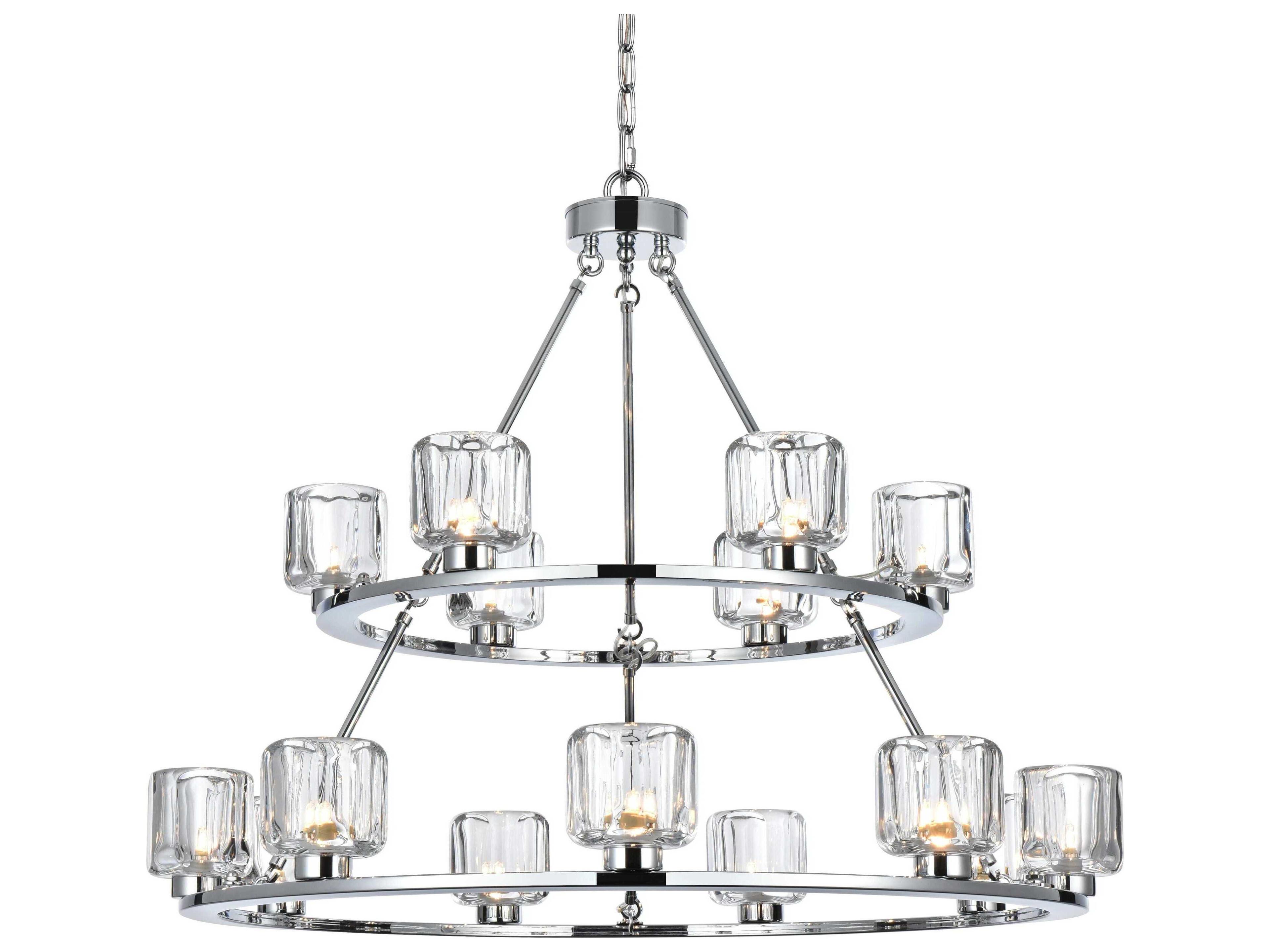 Elegant Lighting Cadence 15-Light Chrome Tiered Chandelier