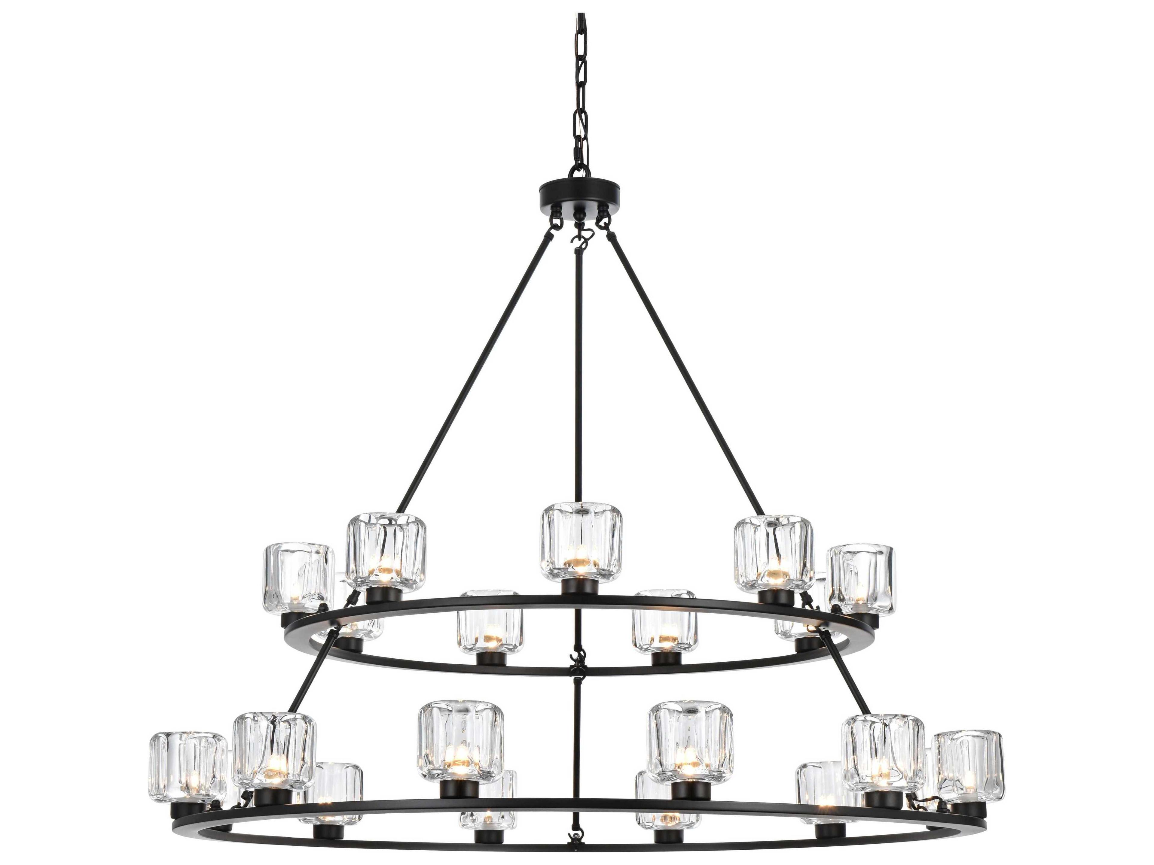 Elegant Lighting Cadence 21-Light Black Tiered Chandelier
