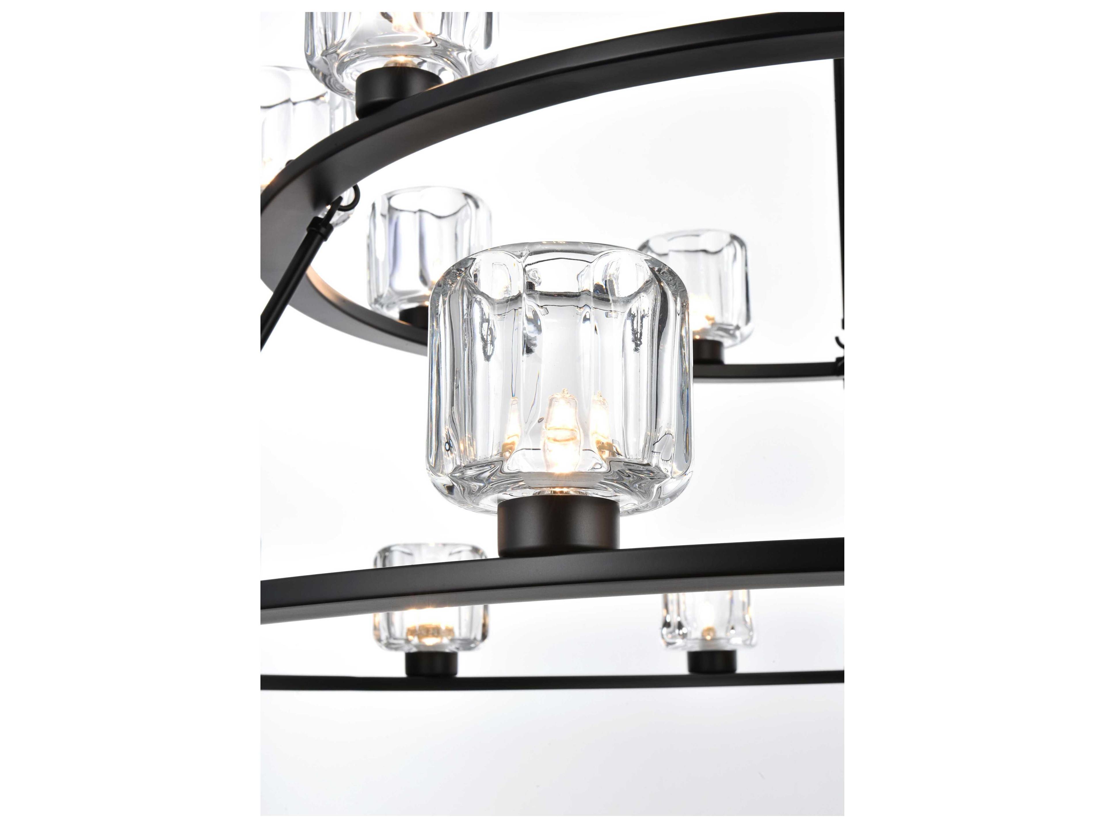 Elegant Lighting Cadence 21-Light Black Tiered Chandelier