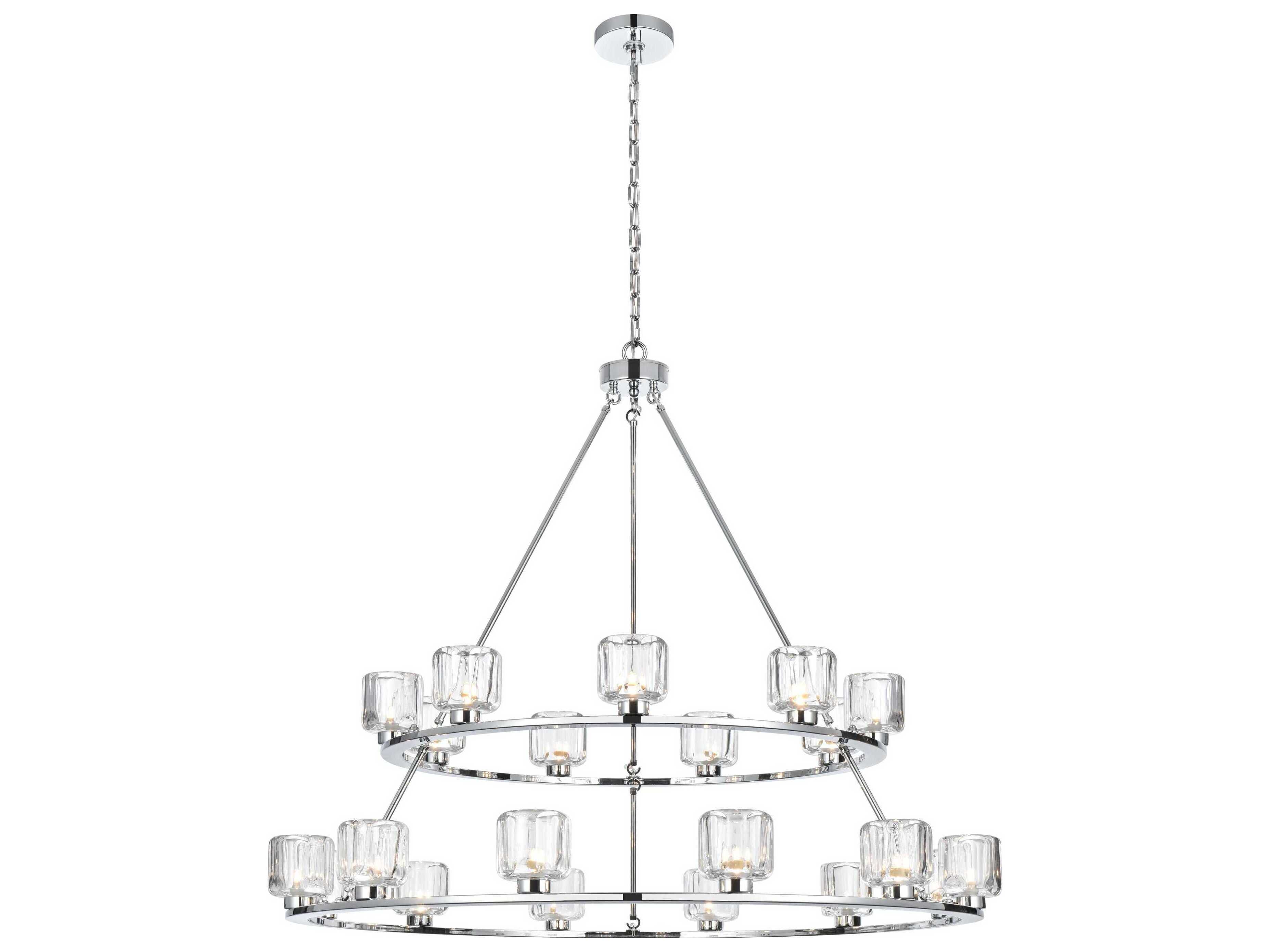 Elegant Lighting Cadence 21-Light Chrome Tiered Chandelier