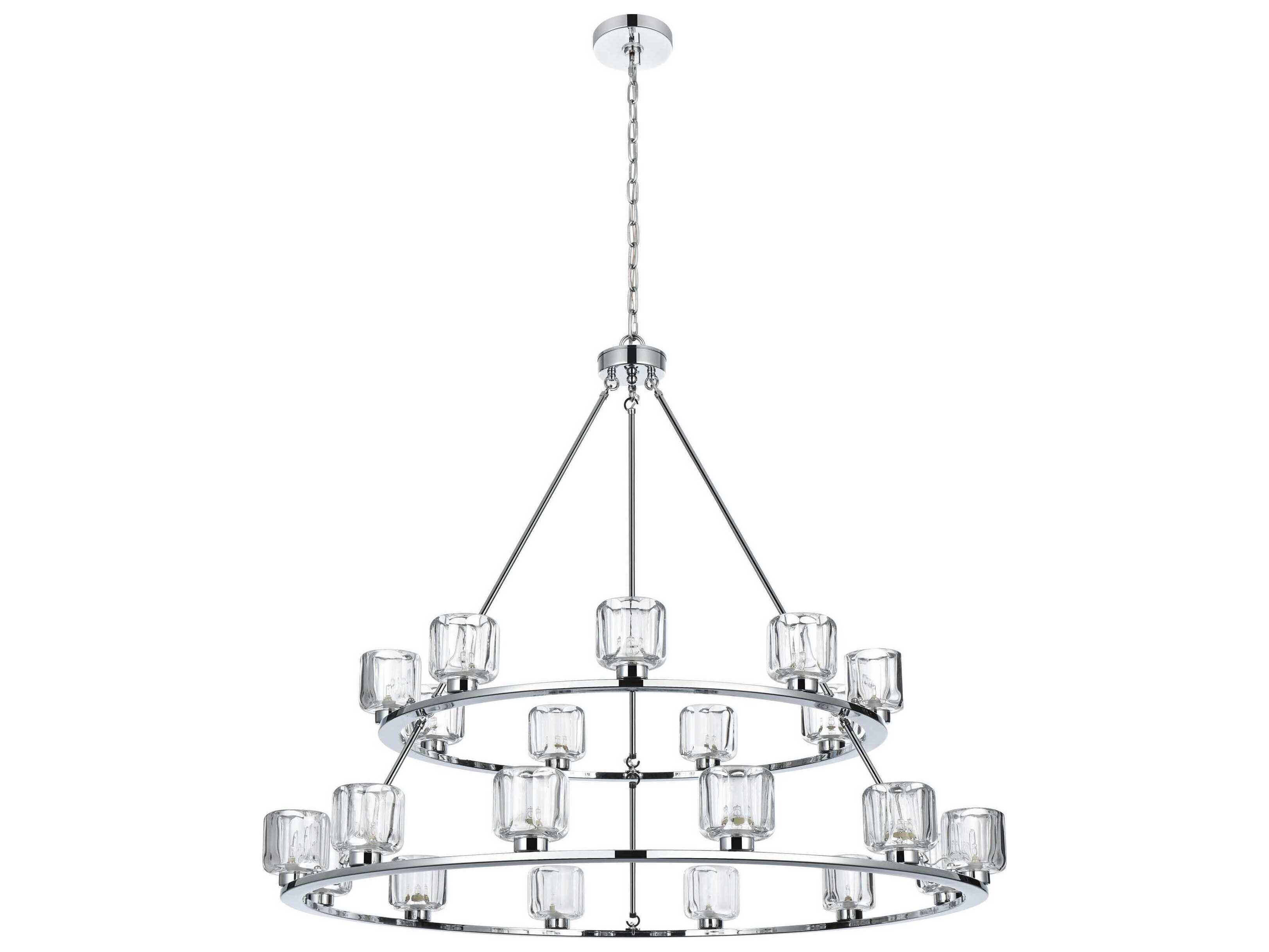 Elegant Lighting Cadence 21-Light Chrome Tiered Chandelier