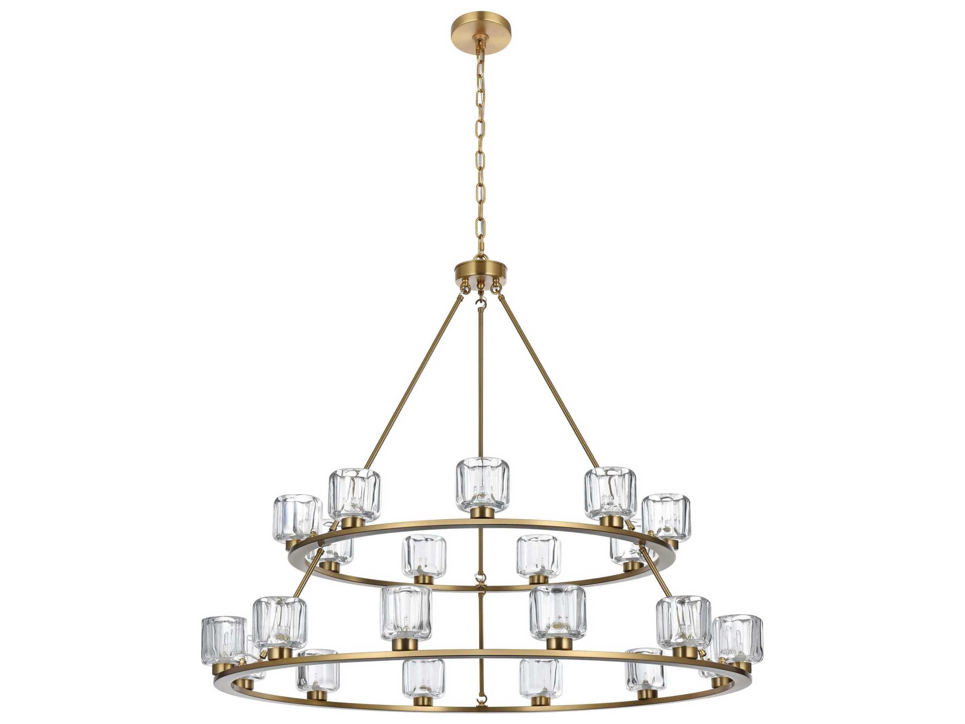Elegant Lighting Cadence 21-Light Satin Gold Tiered Chandelier