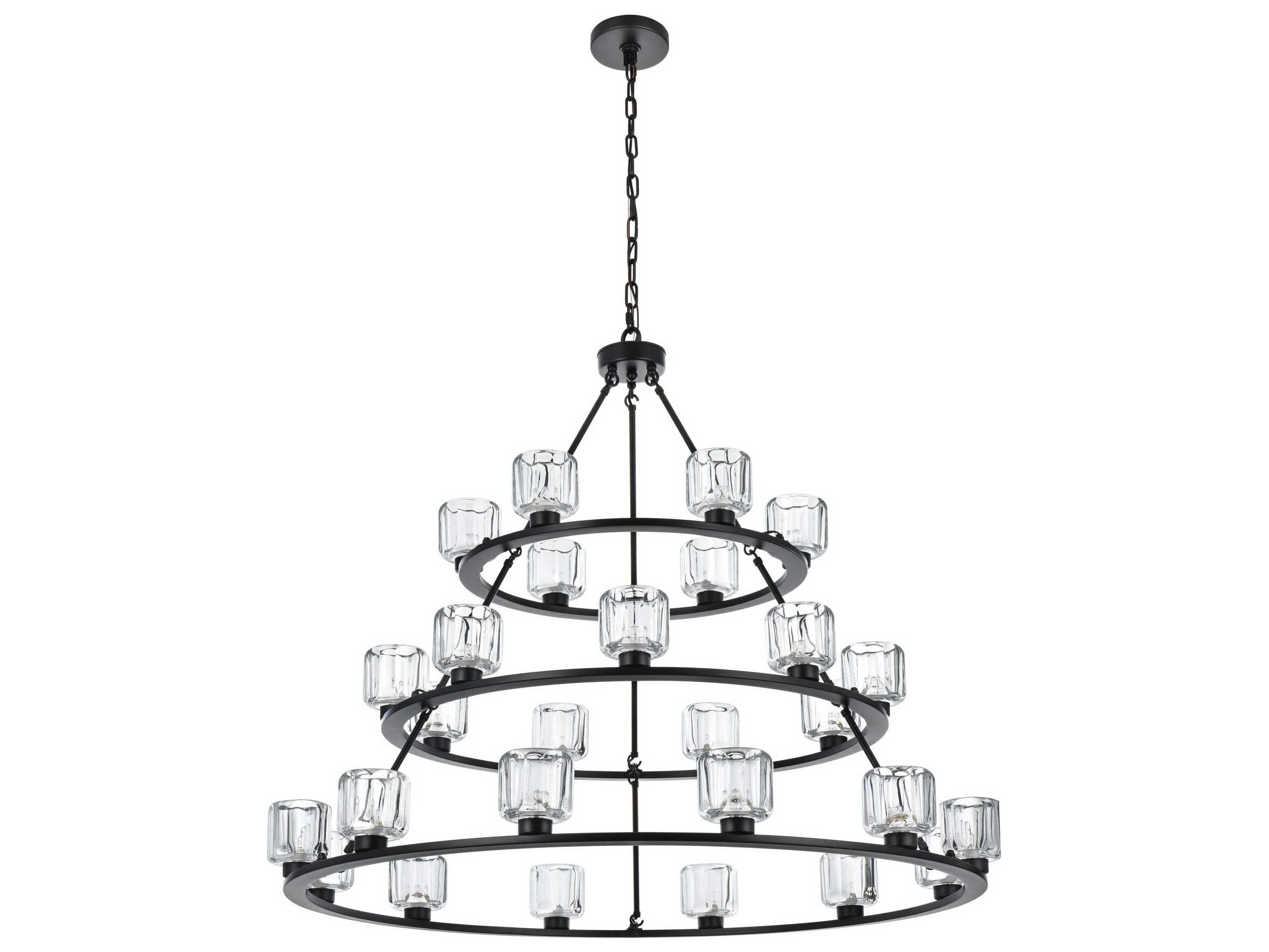 Elegant Lighting Cadence 27-Light Black Tiered Chandelier