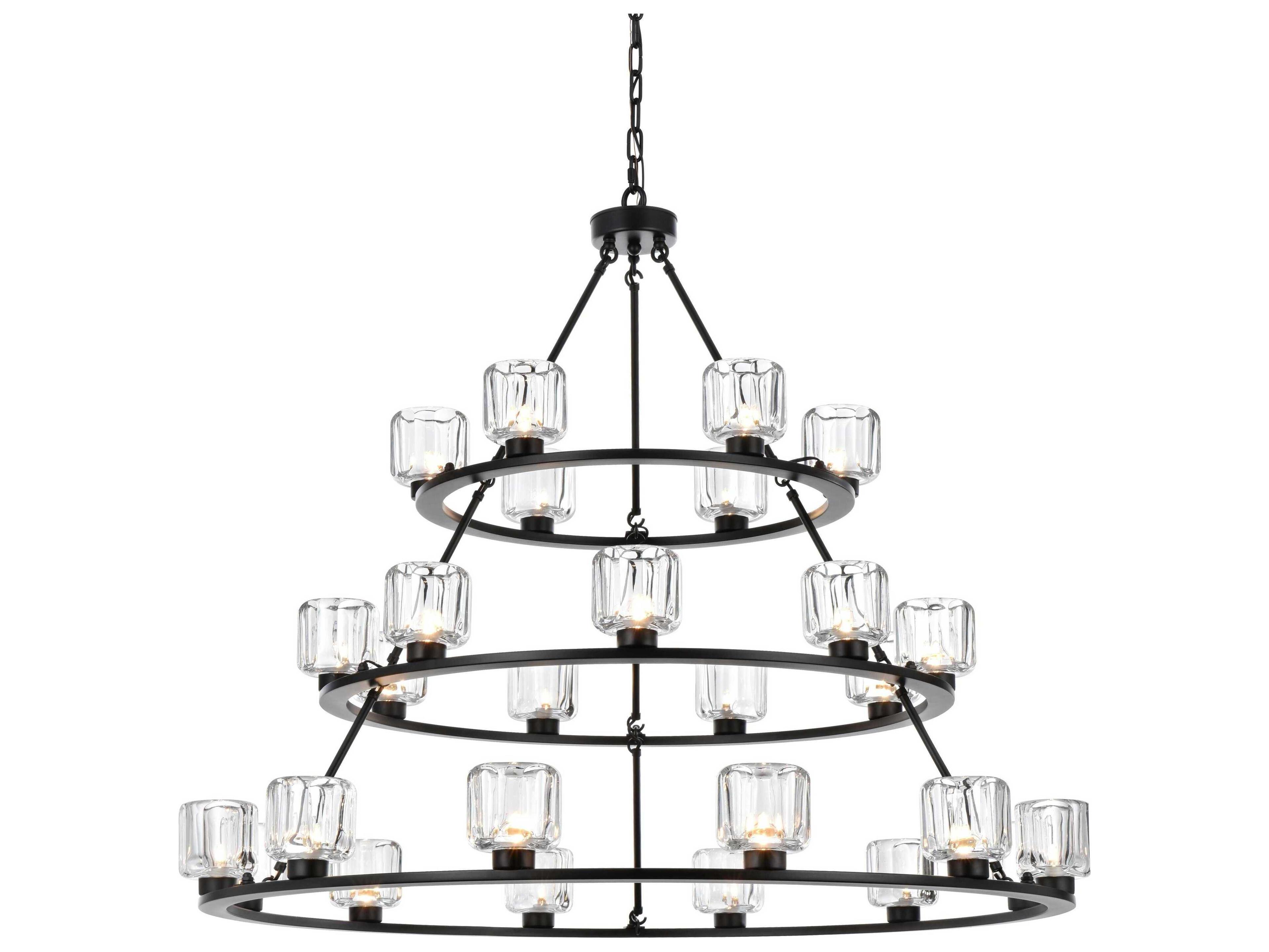Elegant Lighting Cadence 27-Light Black Tiered Chandelier
