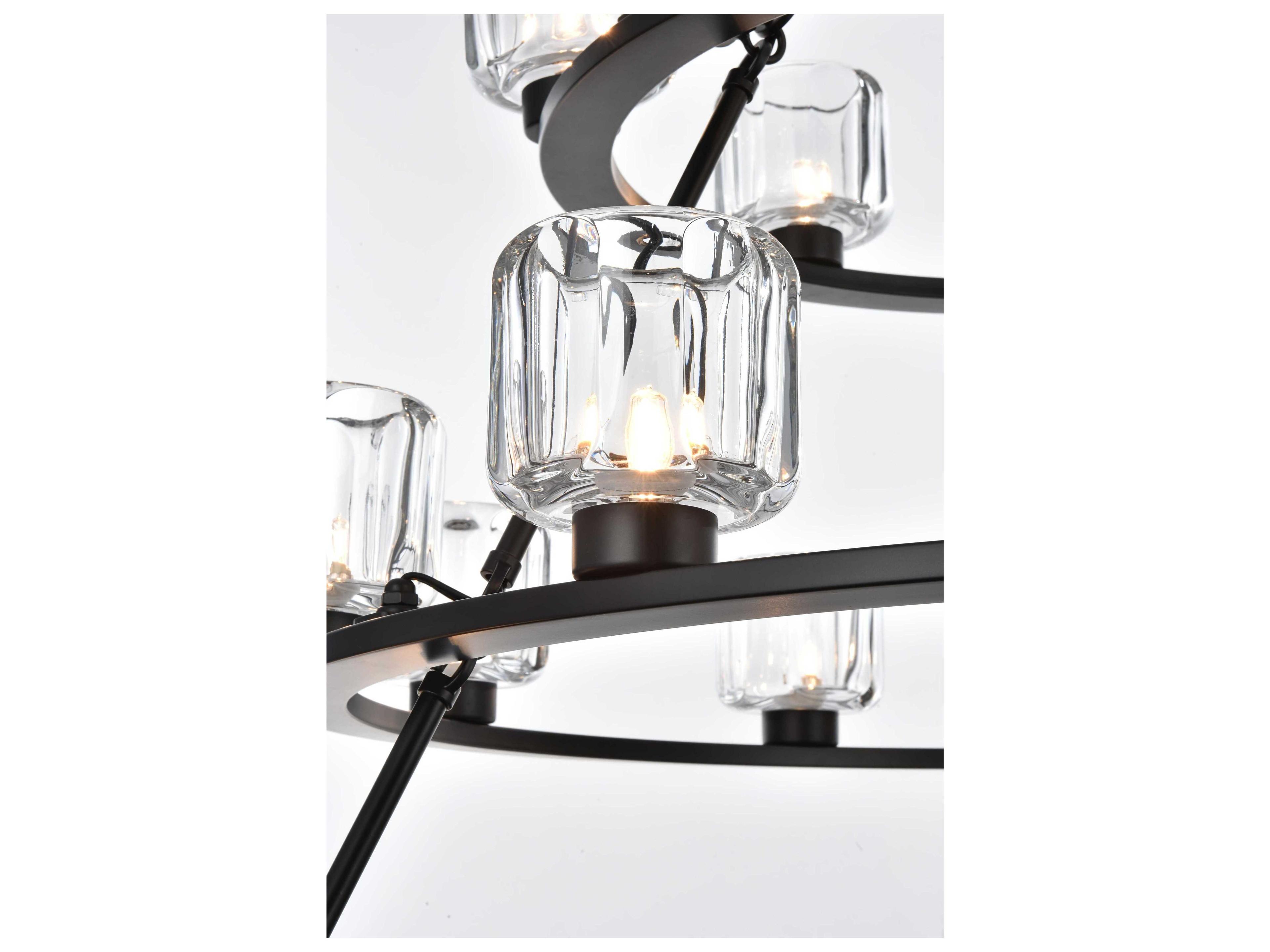 Elegant Lighting Cadence 27-Light Black Tiered Chandelier