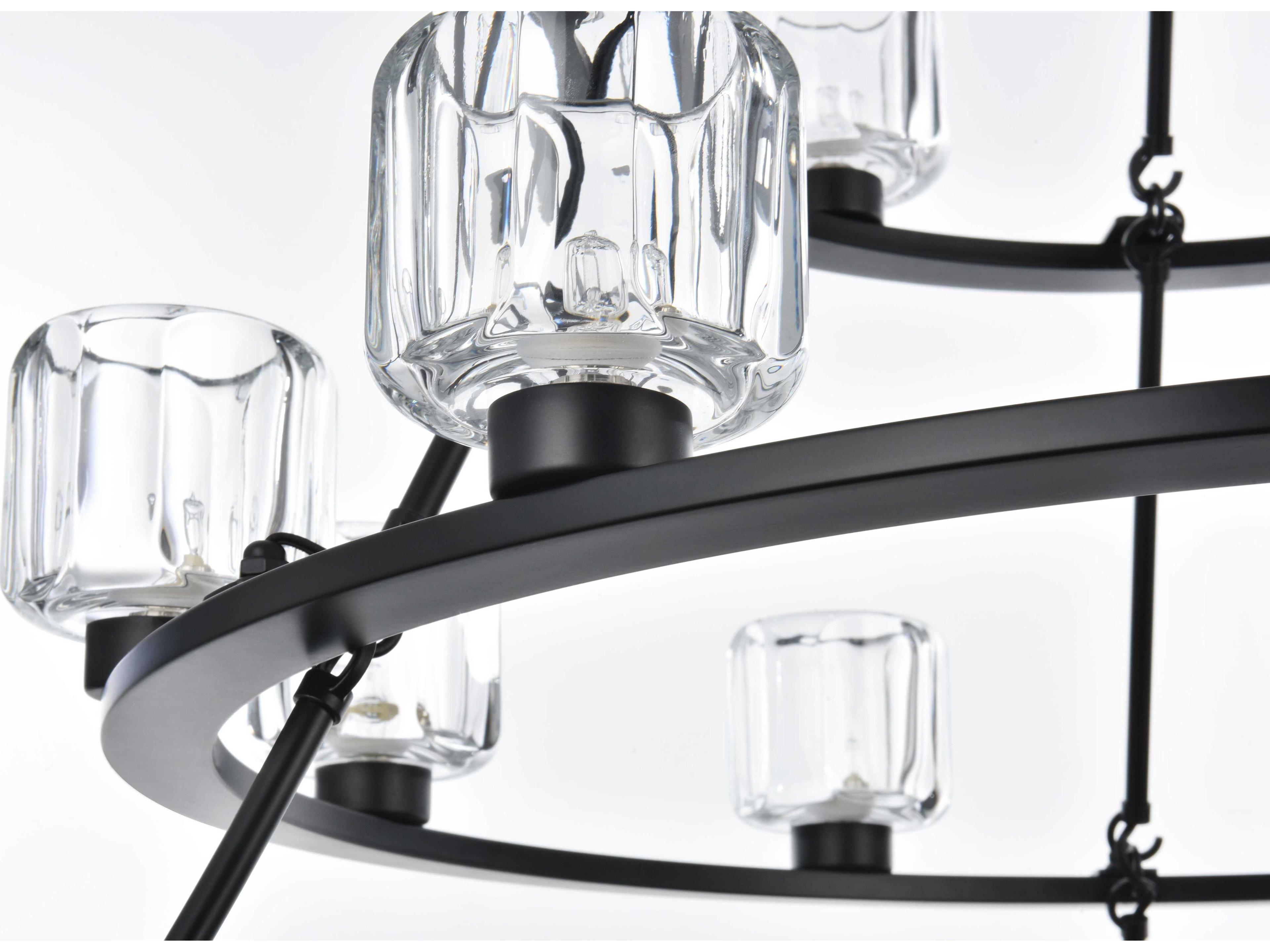 Elegant Lighting Cadence 27-Light Black Tiered Chandelier