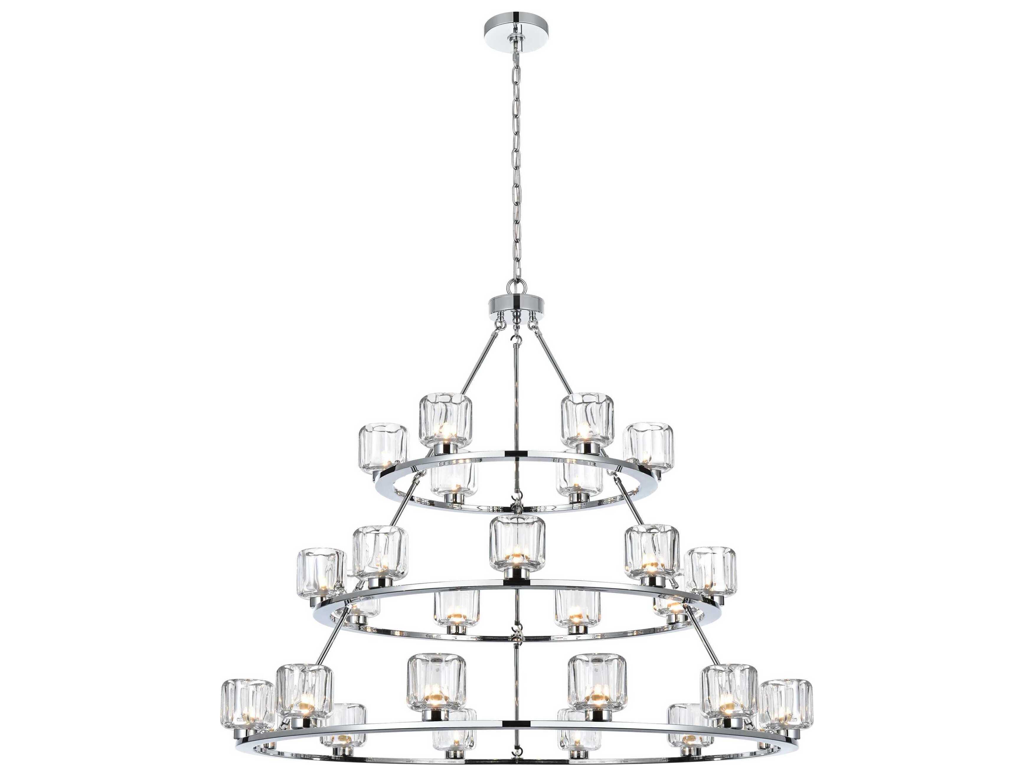 Elegant Lighting Cadence 27-Light Chrome Tiered Chandelier
