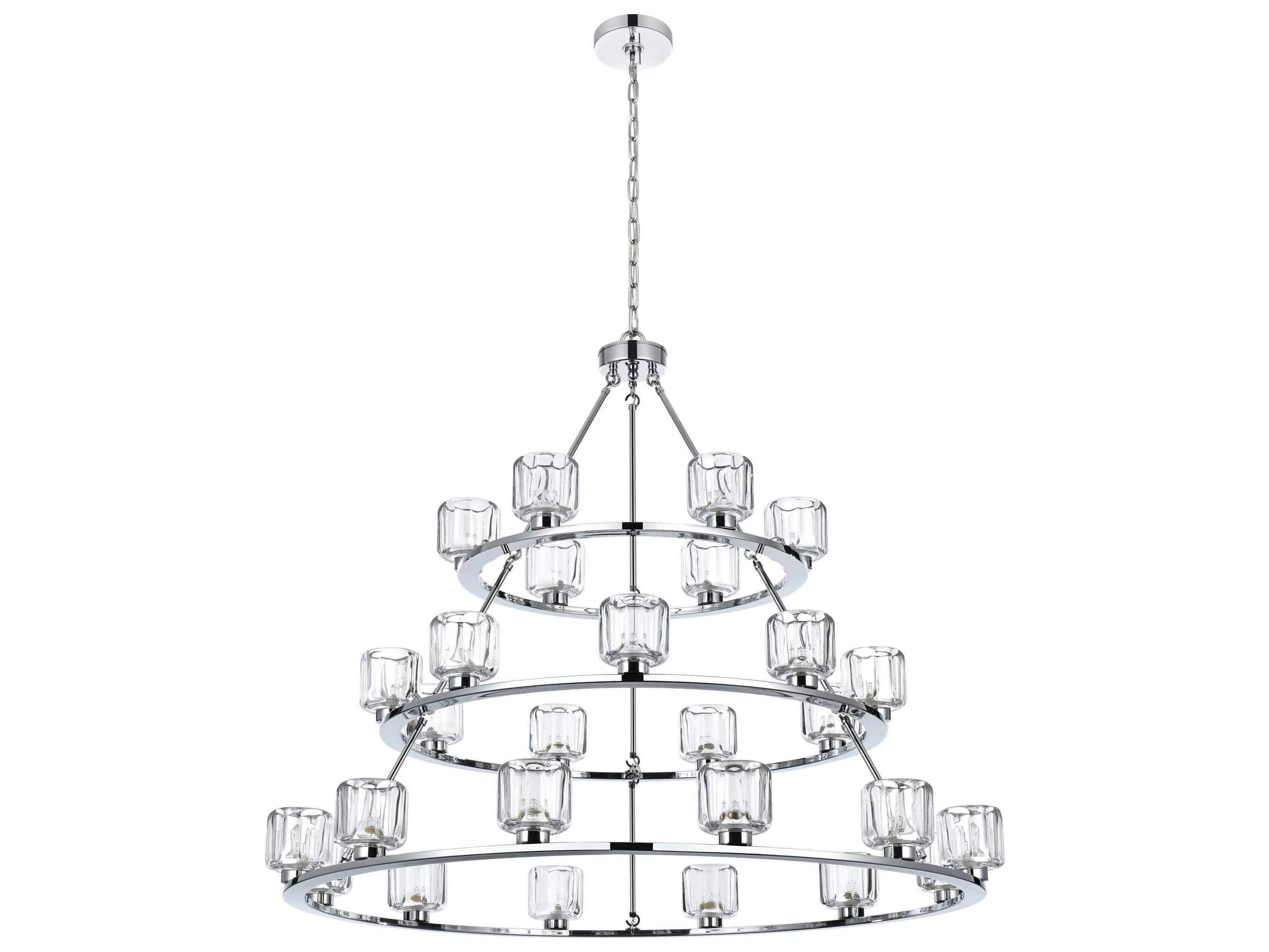 Elegant Lighting Cadence 27-Light Chrome Tiered Chandelier