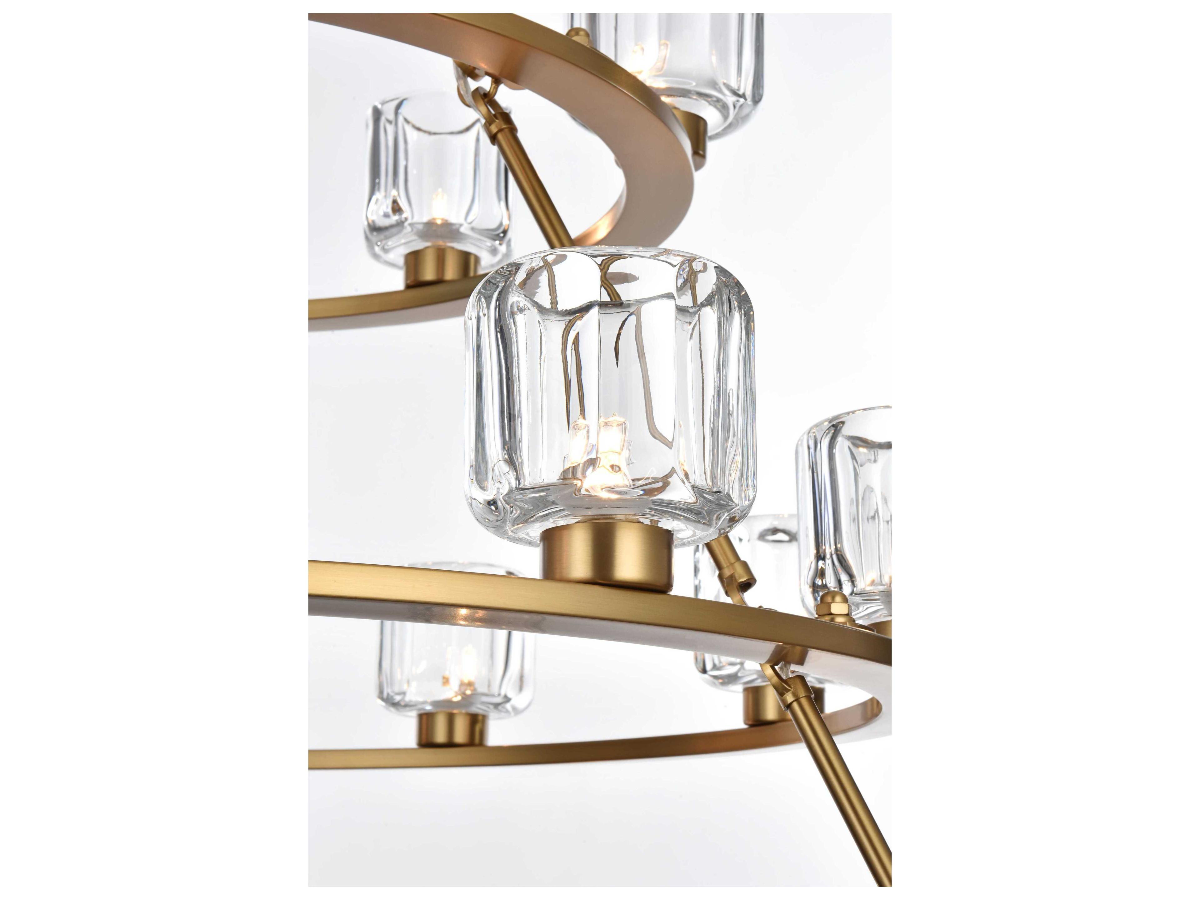 Elegant Lighting Cadence 27-Light Satin Gold Tiered Chandelier