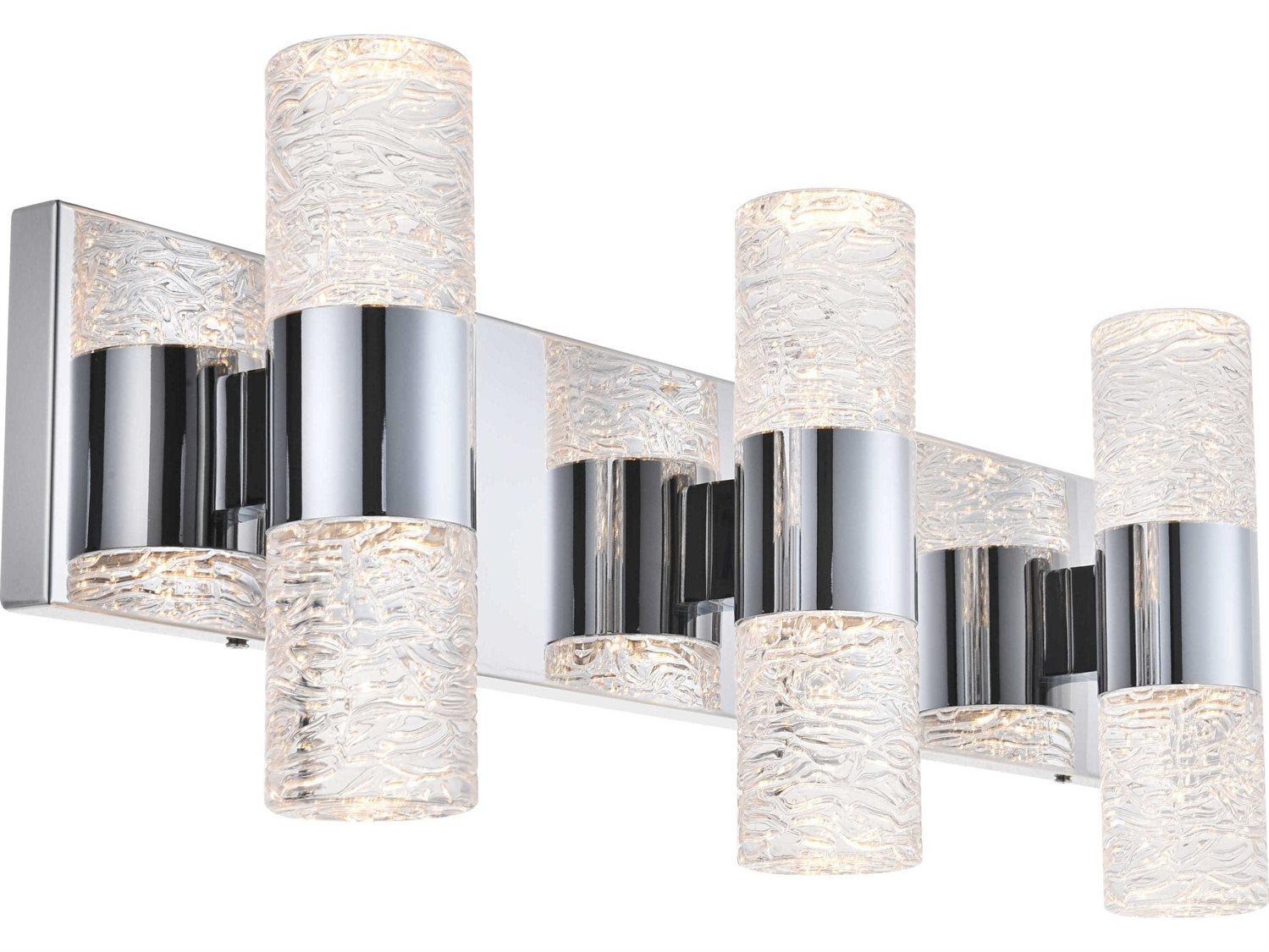 Elegant Lighting Vega 6-Light Chrome Clear Glass LED Vanity Light