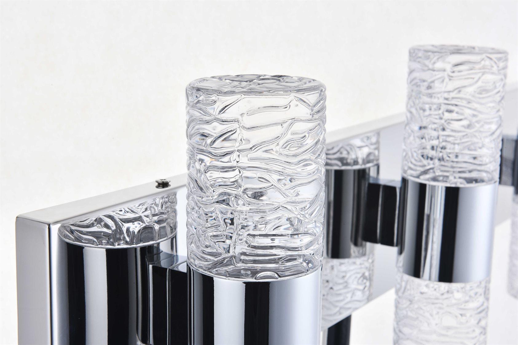 Elegant Lighting Vega 6-Light Chrome Clear Glass LED Vanity Light