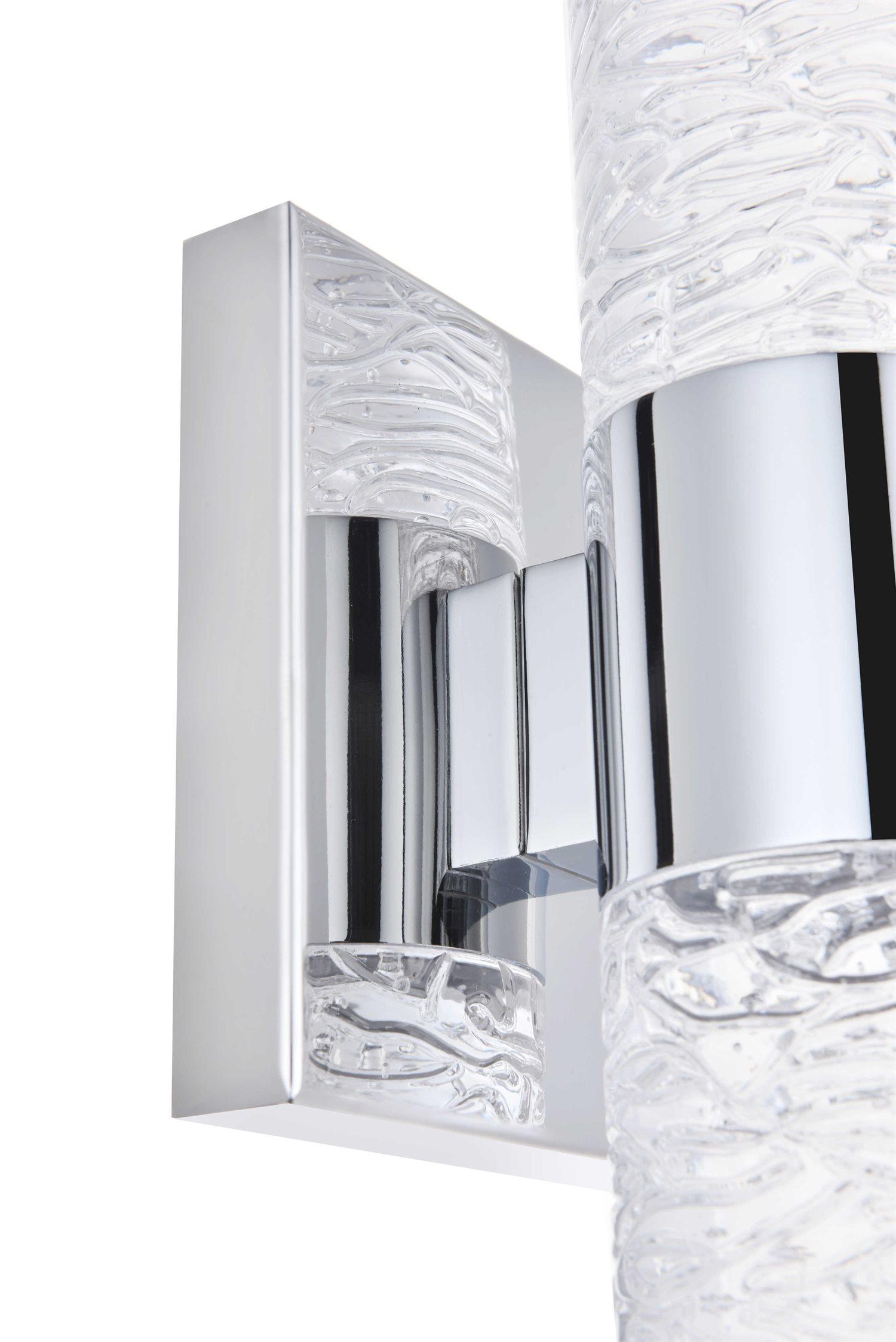 Elegant Lighting Vega 2-Light Chrome Clear Glass LED Wall Sconce