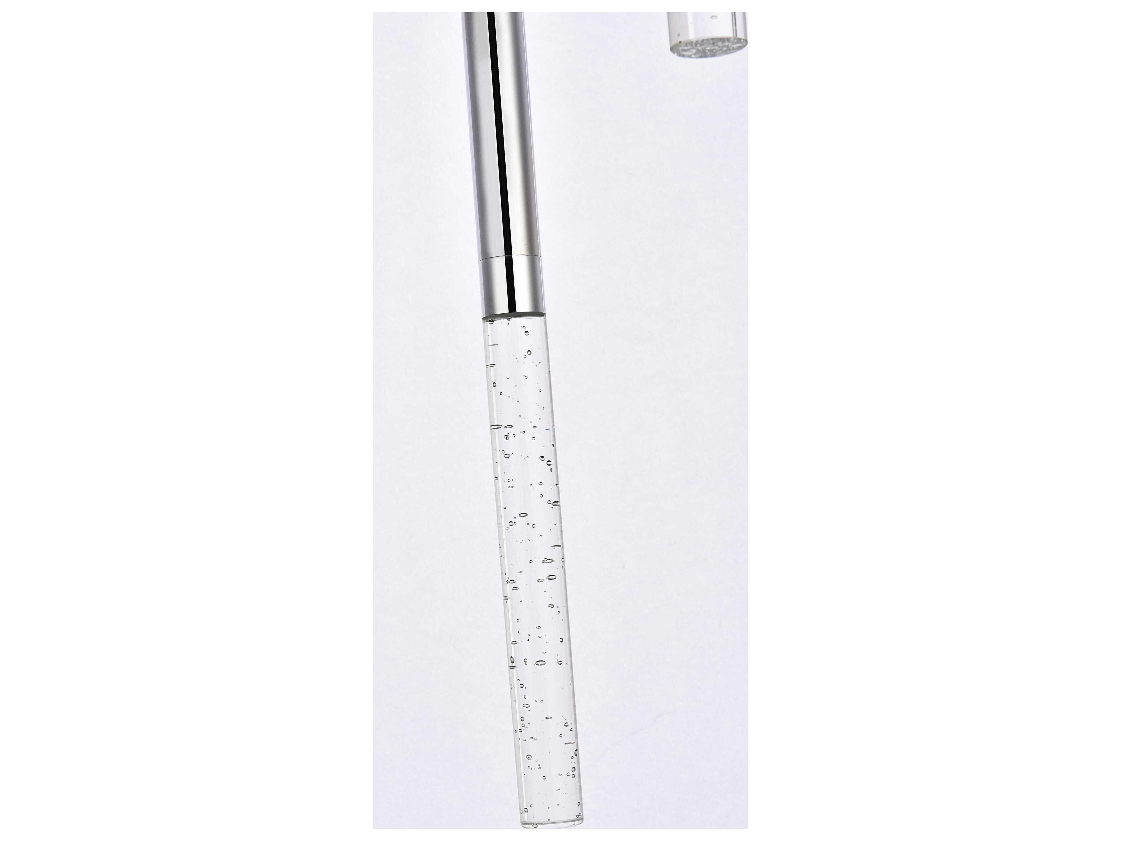 Elegant Lighting Ruelle 3-Light Chrome Crystal LED Cylinder Pendant