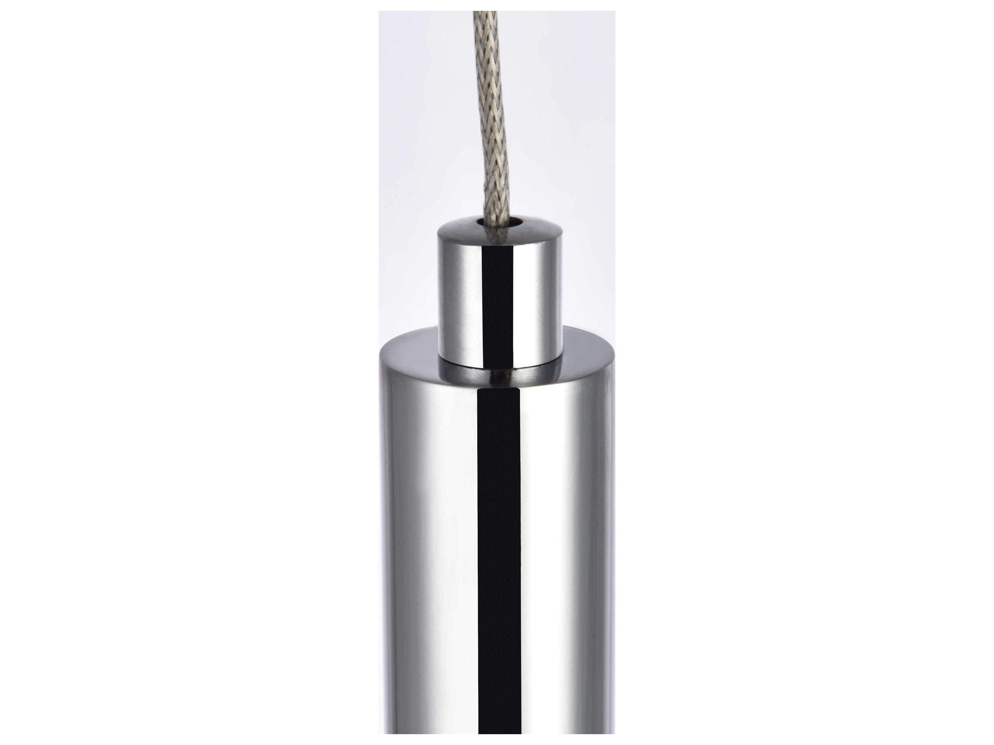 Elegant Lighting Ruelle 1-Light Chrome Crystal LED Cylinder Mini Pendant