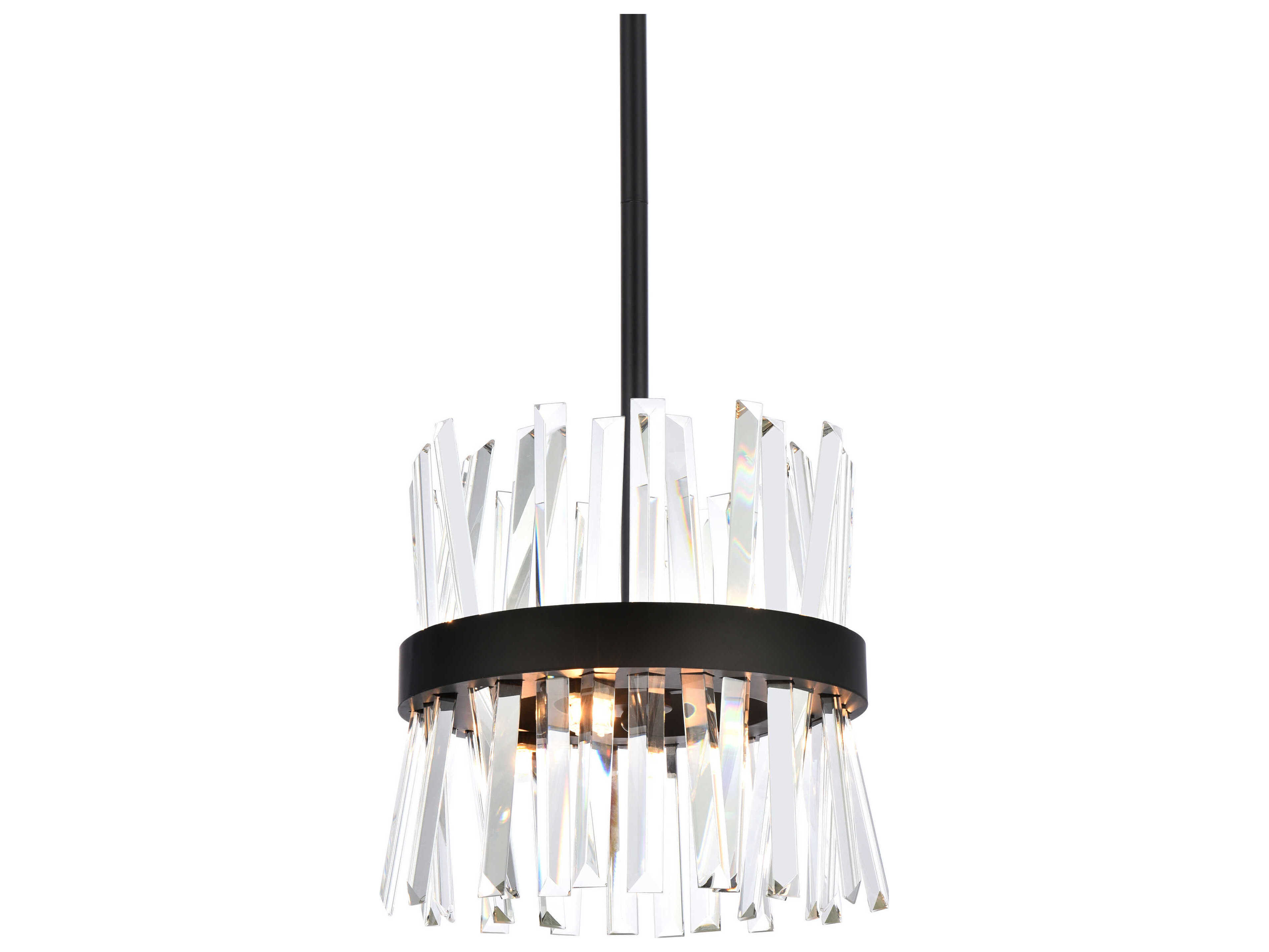 Elegant Lighting Serephina 6-Light Black Crystal Linear Mini Pendant