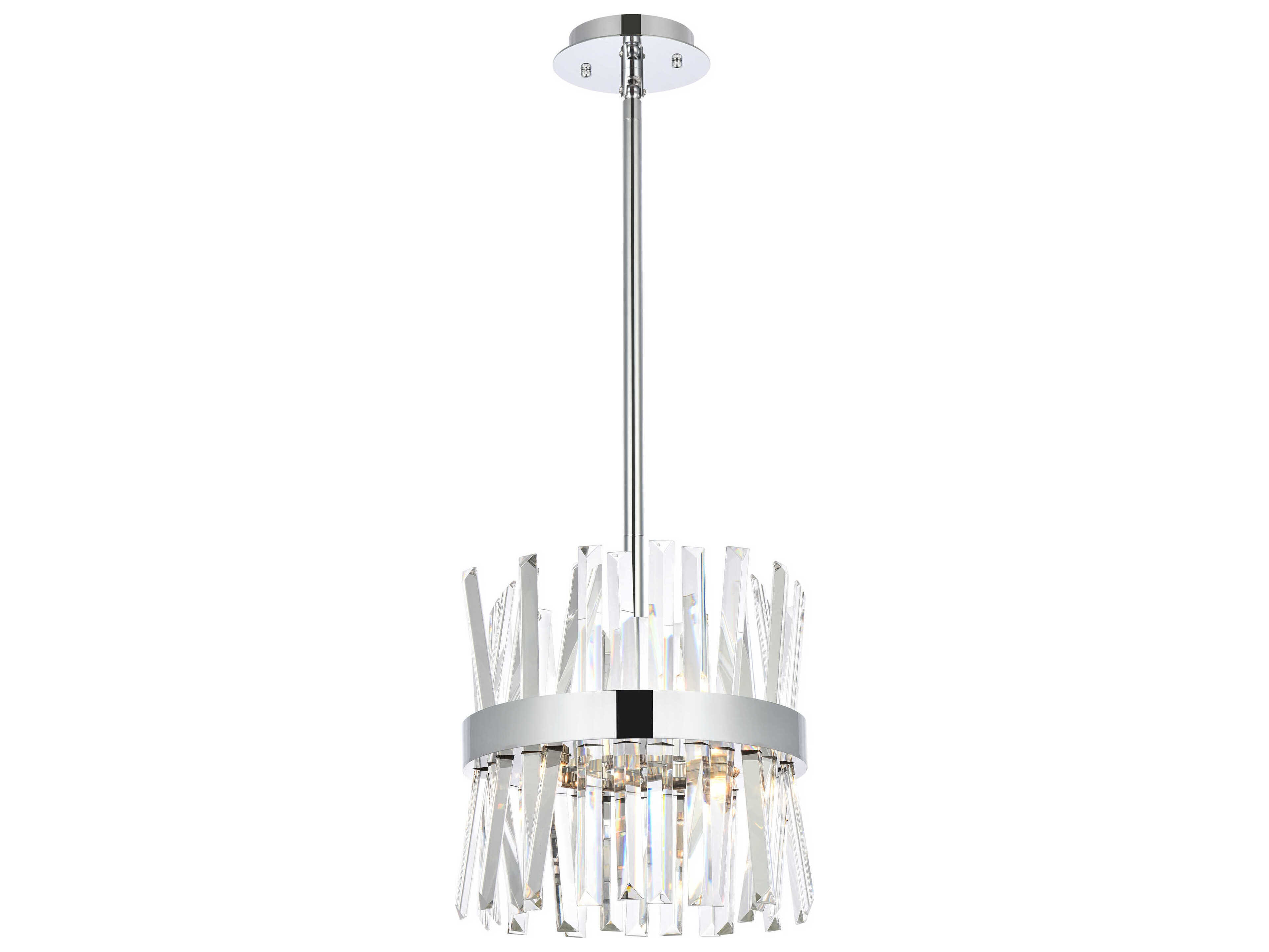 Elegant Lighting Serephina 6-Light Chrome Crystal Linear Mini Pendant