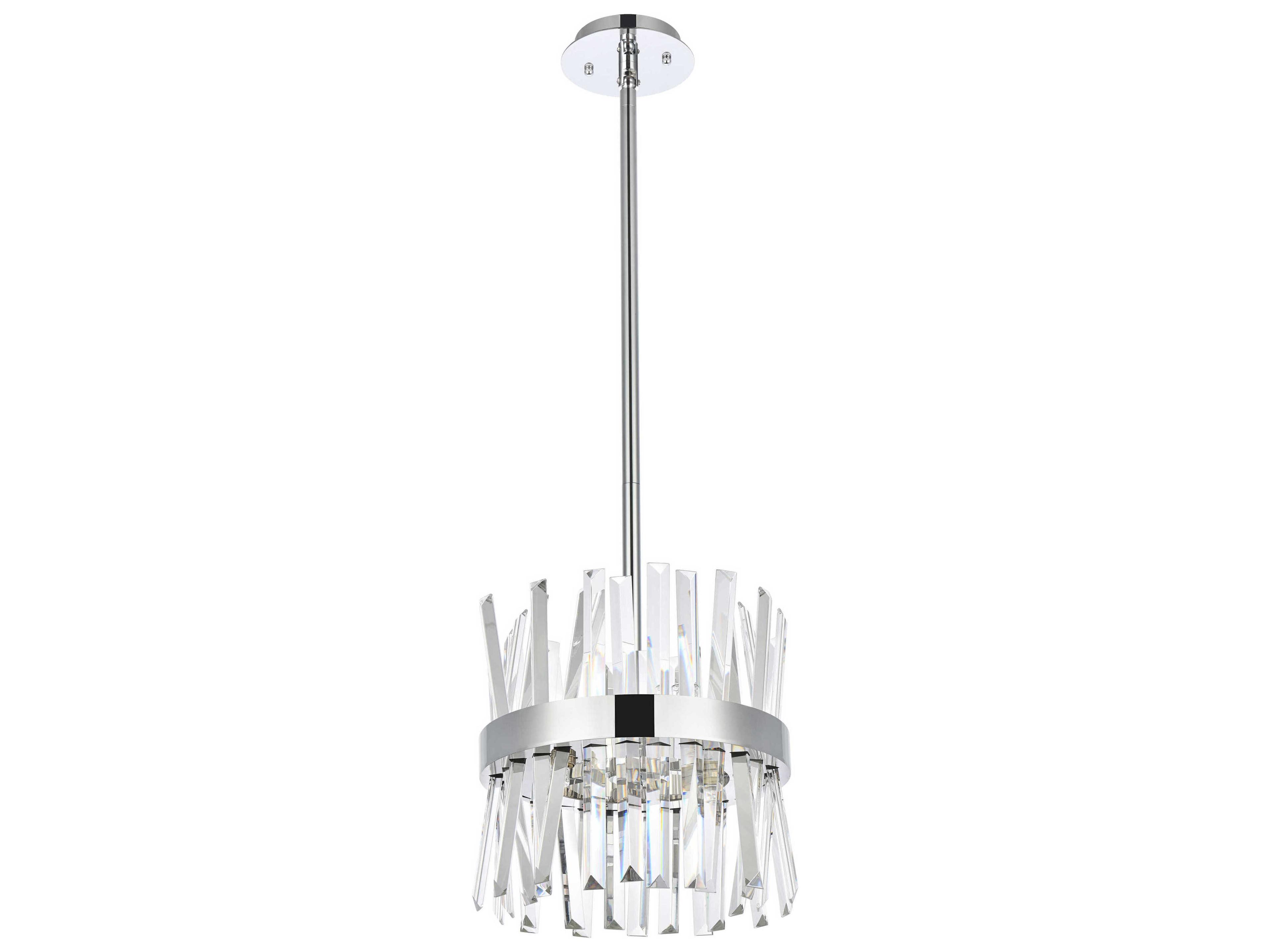 Elegant Lighting Serephina 6-Light Chrome Crystal Linear Mini Pendant