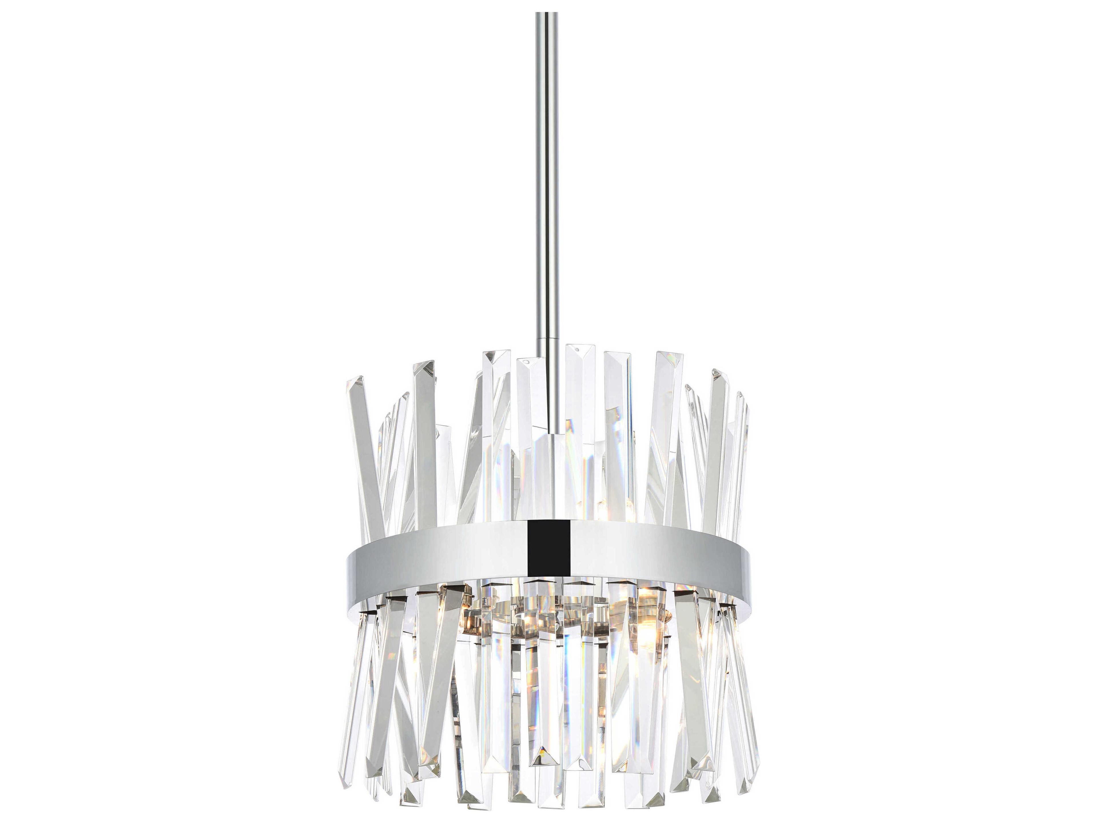 Elegant Lighting Serephina 6-Light Chrome Crystal Linear Mini Pendant