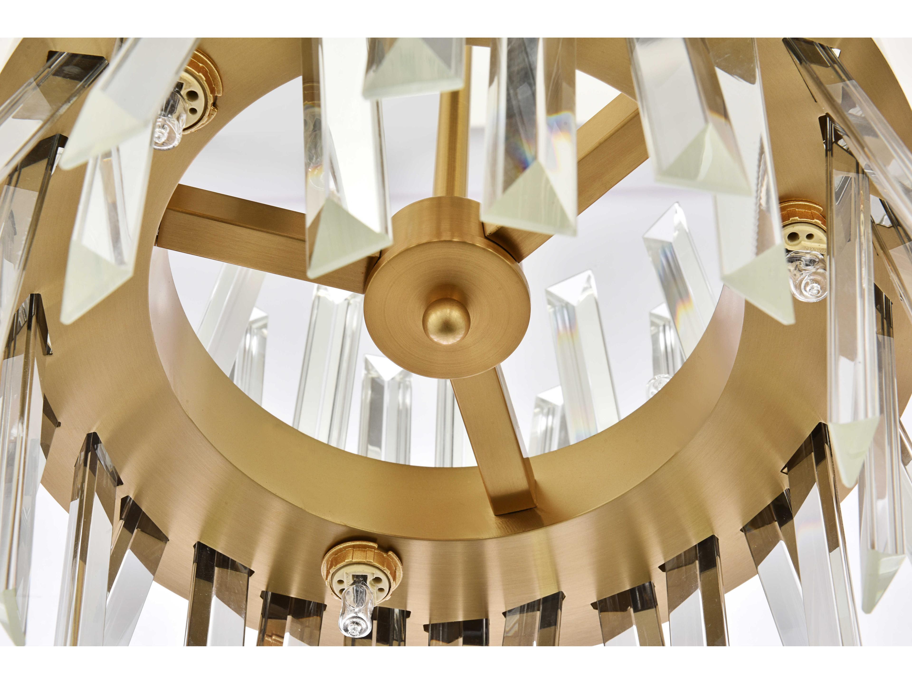 Elegant Lighting Serephina 6-Light Satin Gold Crystal Linear Mini Pendant