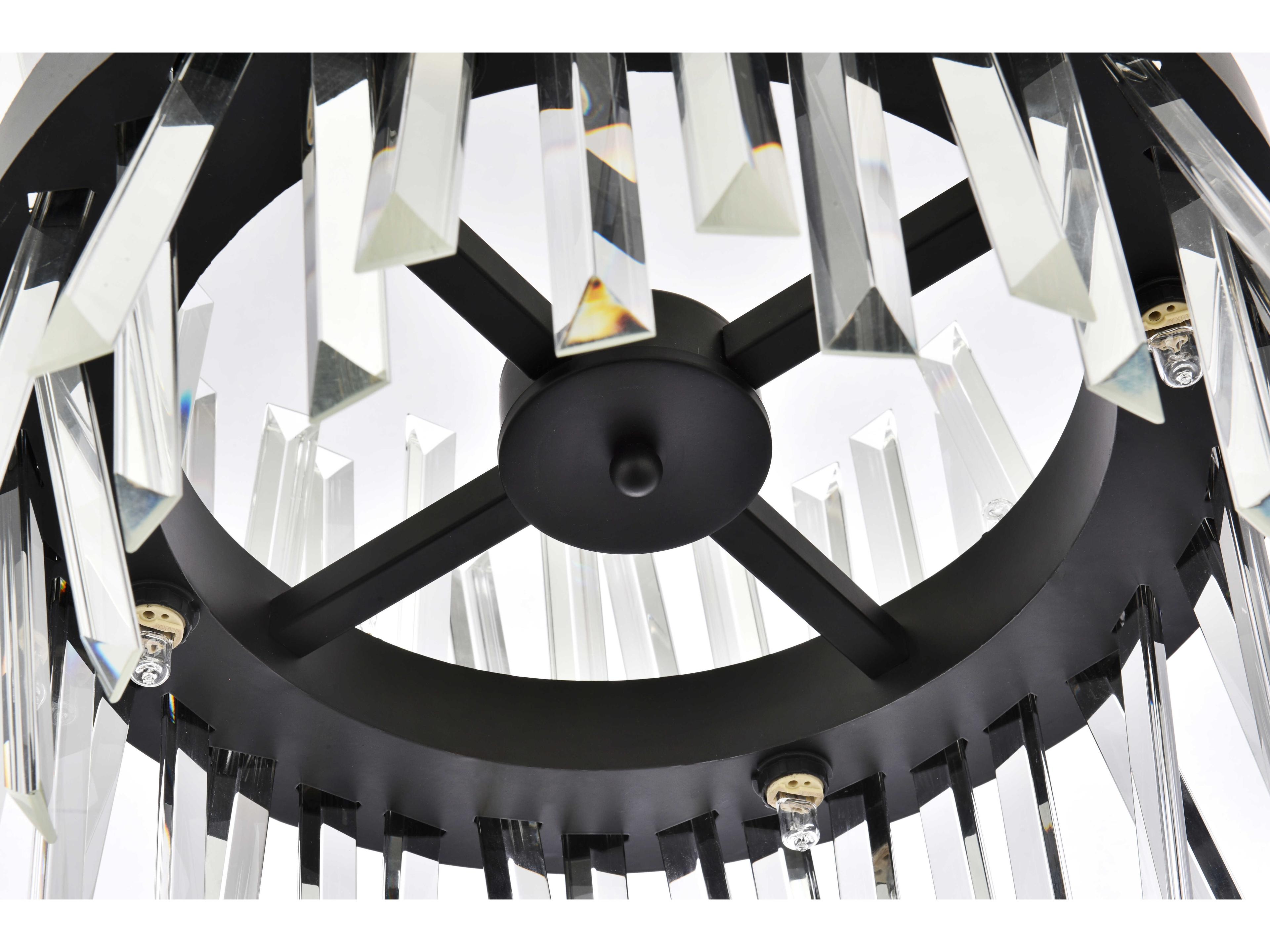 Elegant Lighting Serephina 8-Light Black Crystal Linear Pendant