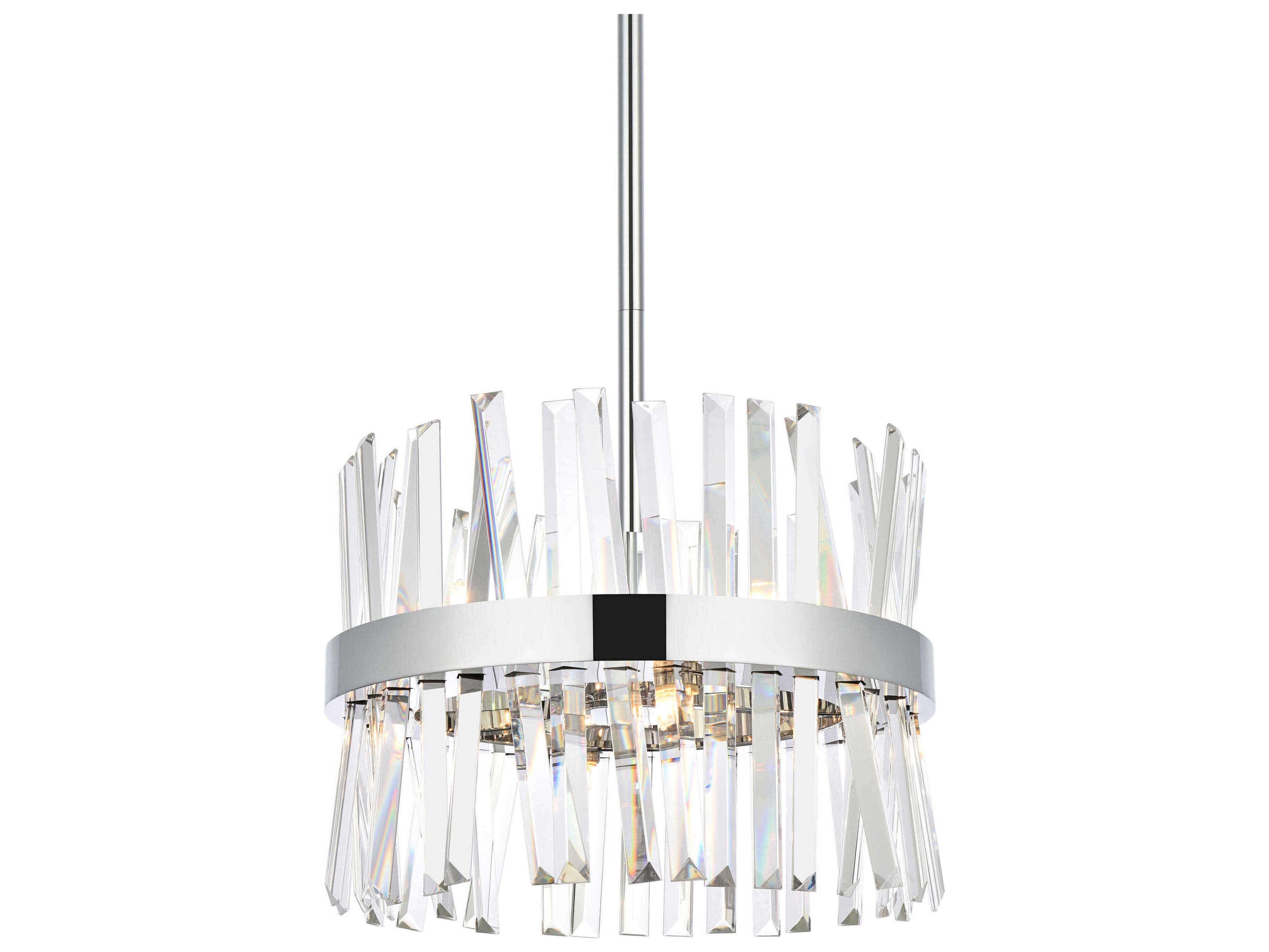 Elegant Lighting Serephina 8-Light Chrome Crystal Linear Pendant