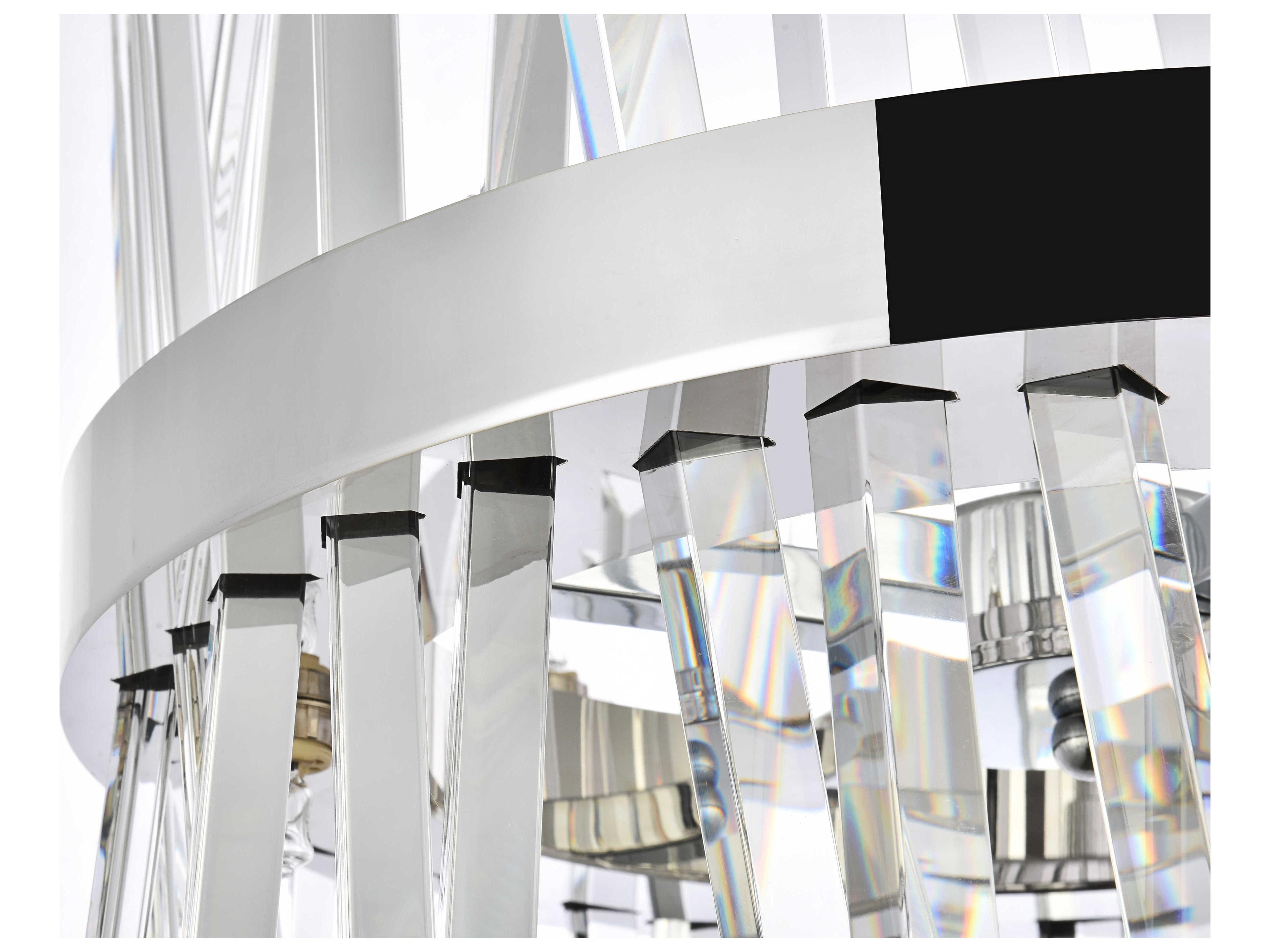 Elegant Lighting Serephina 8-Light Chrome Crystal Linear Pendant
