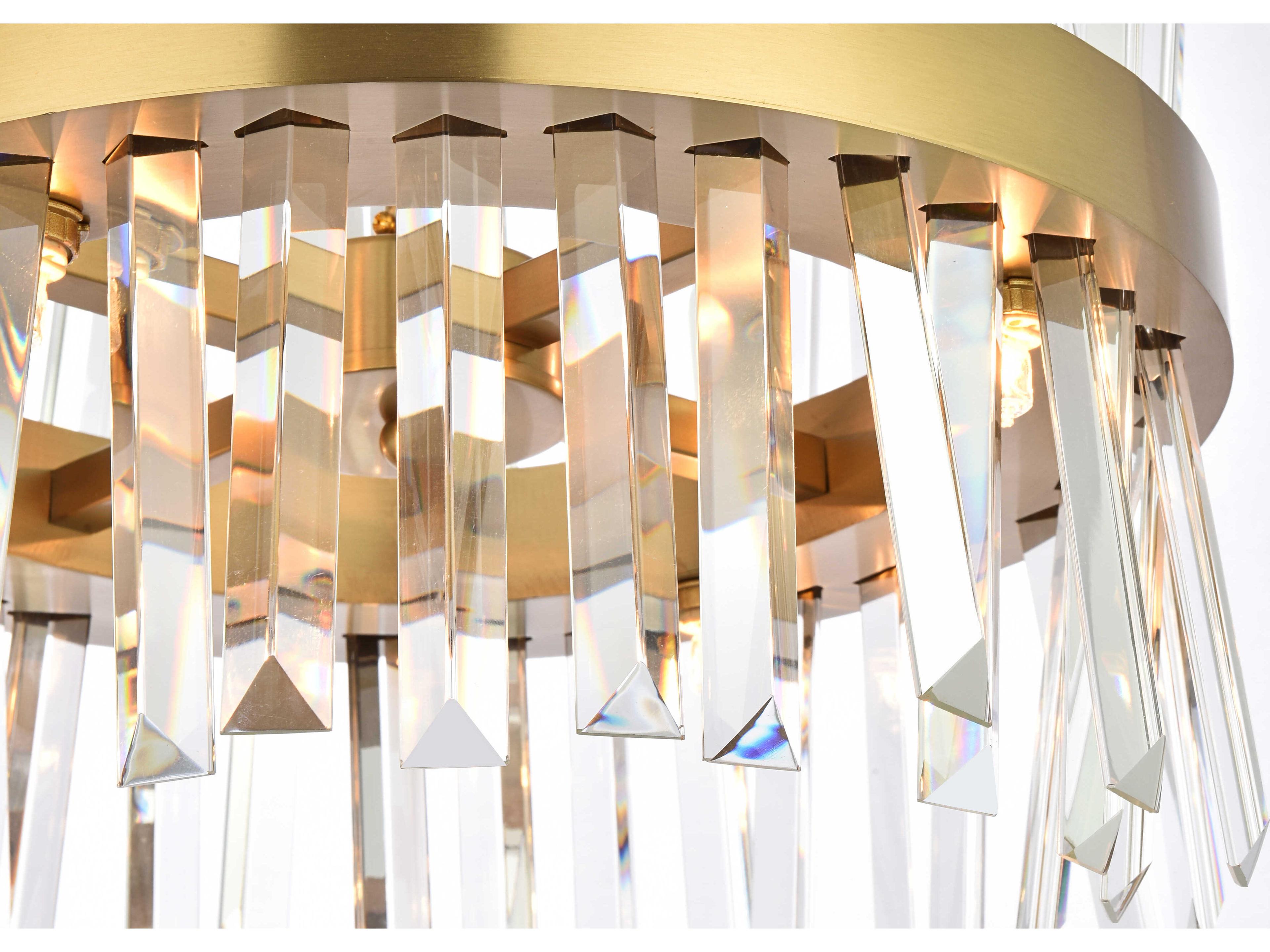 Elegant Lighting Serephina 8-Light Satin Gold Crystal Linear Pendant