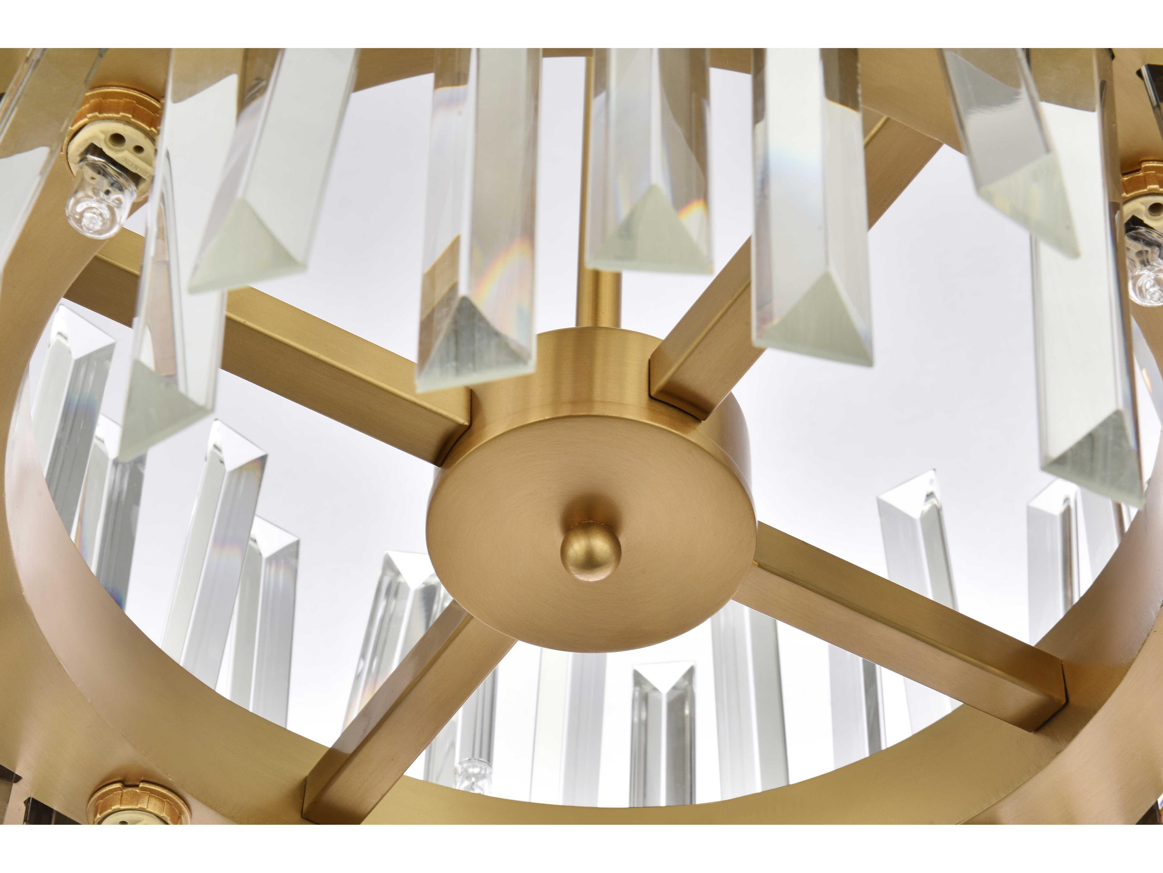 Elegant Lighting Serephina 8-Light Satin Gold Crystal Linear Pendant