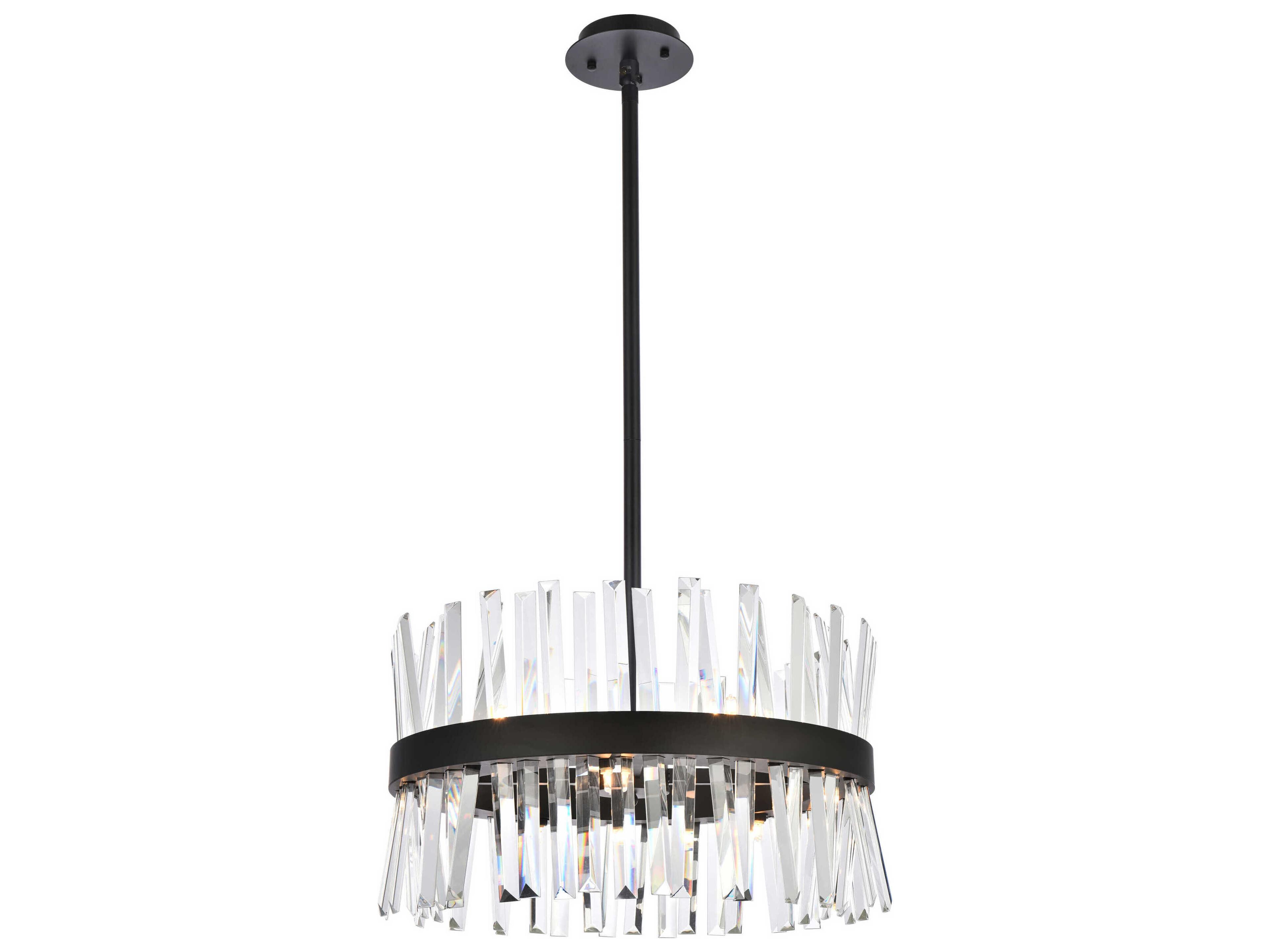 Elegant Lighting Serephina 10-Light Black Crystal Linear Pendant