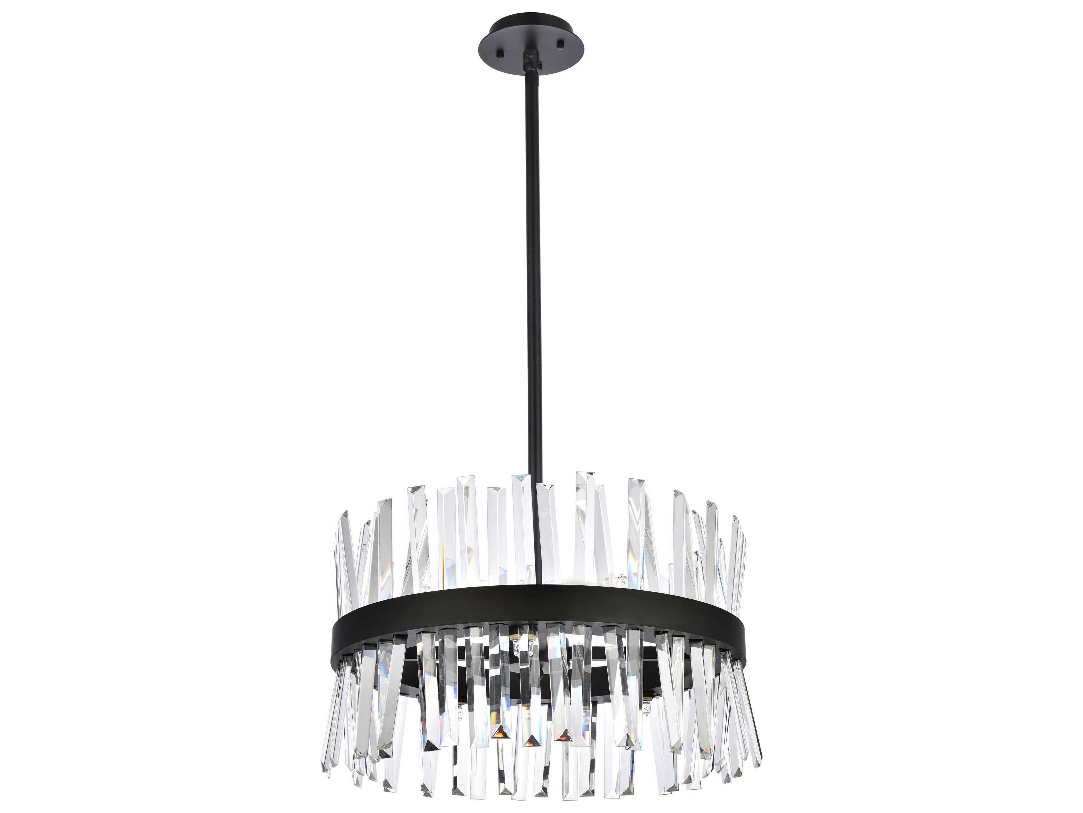 Elegant Lighting Serephina 10-Light Black Crystal Linear Pendant