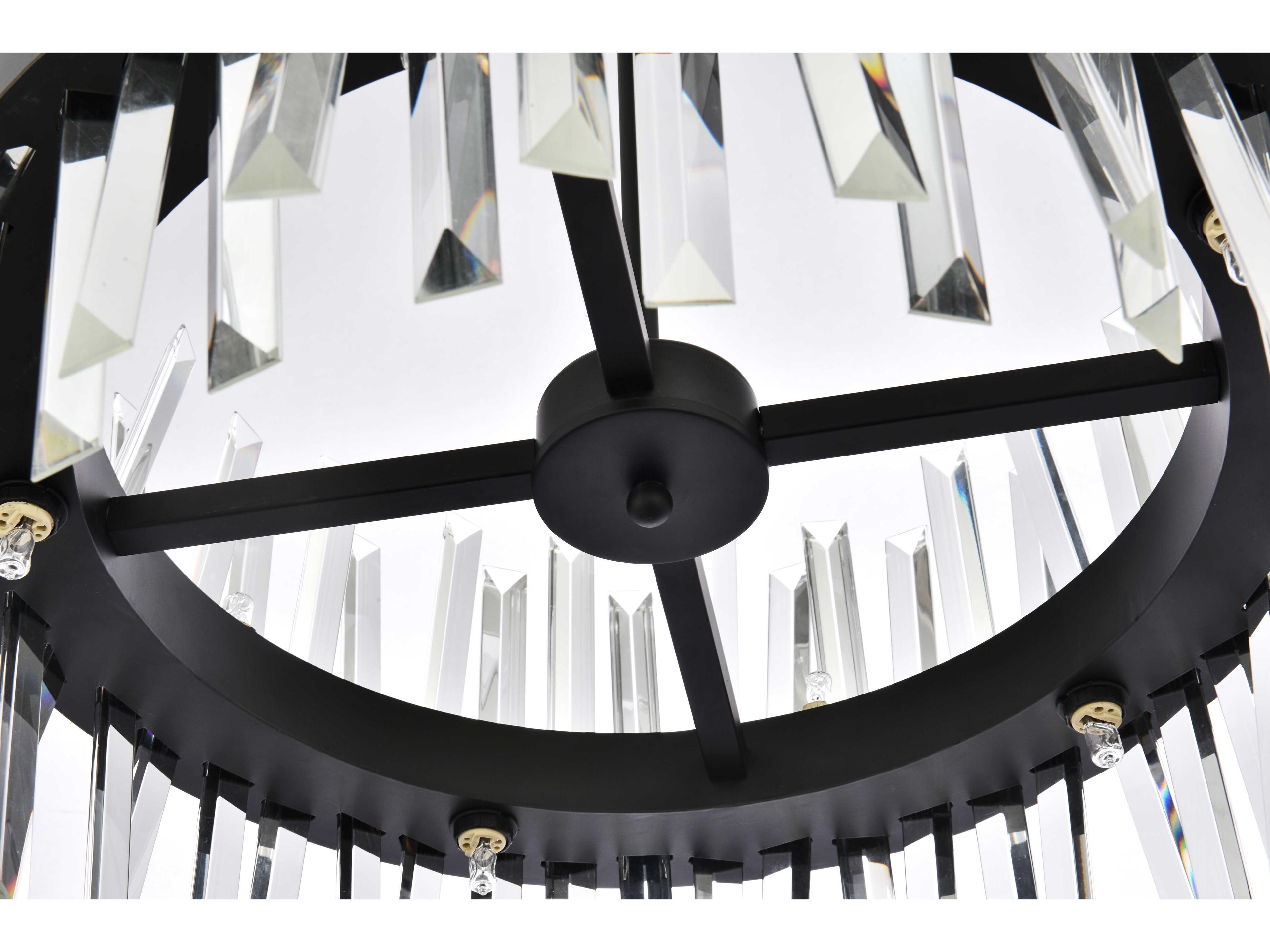 Elegant Lighting Serephina 10-Light Black Crystal Linear Pendant
