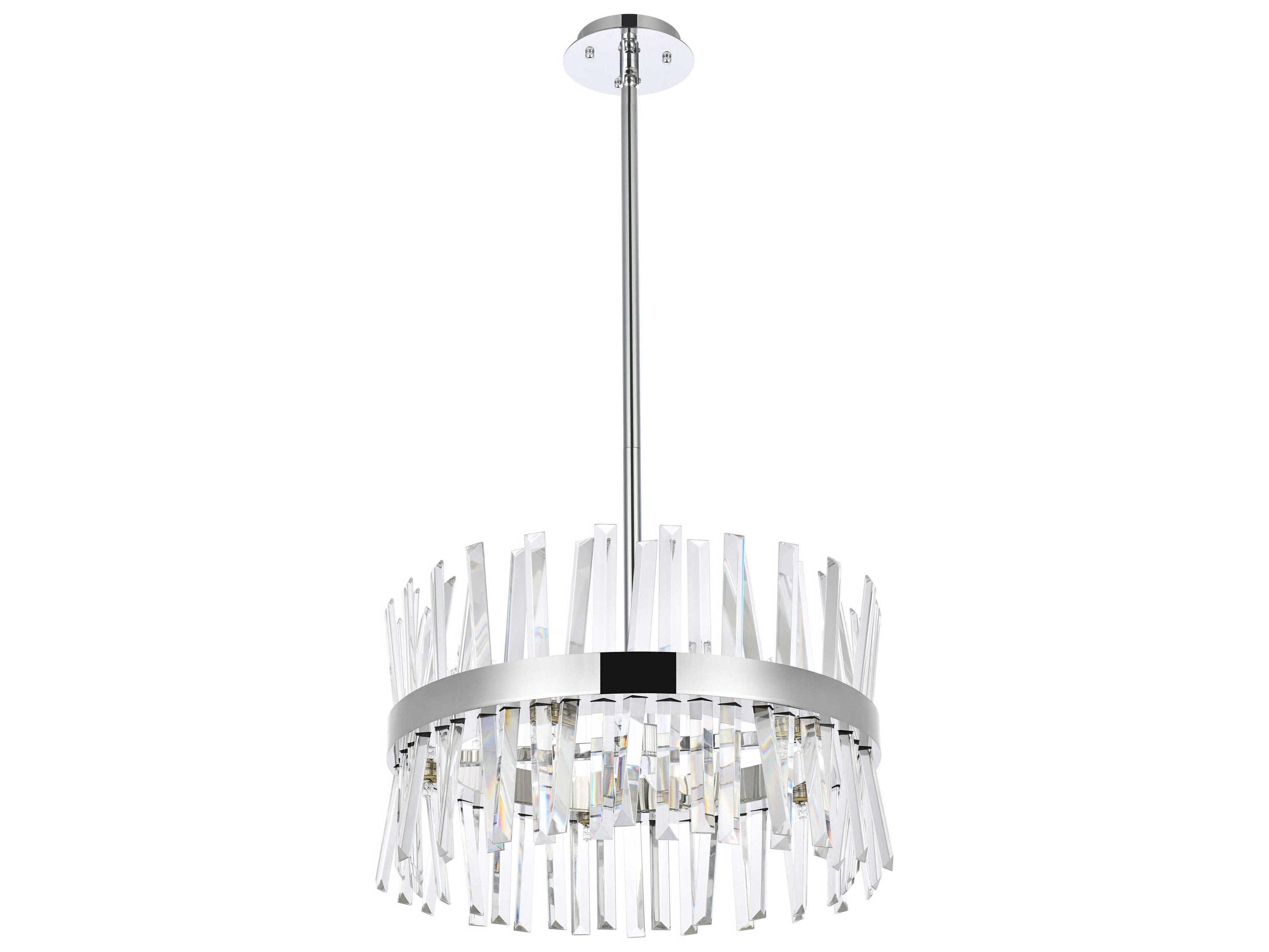 Elegant Lighting Serephina 10-Light Chrome Crystal Linear Pendant