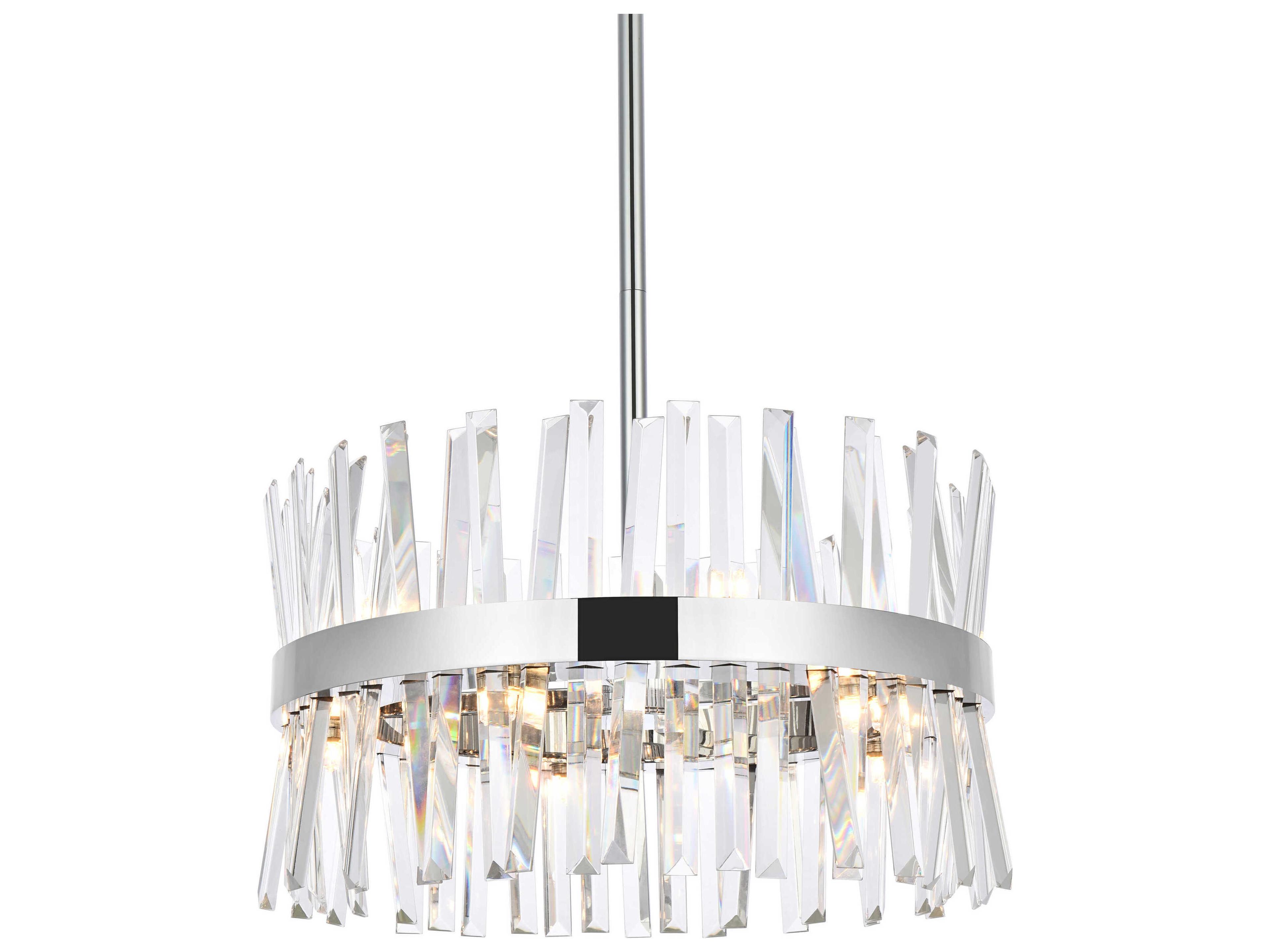 Elegant Lighting Serephina 10-Light Chrome Crystal Linear Pendant