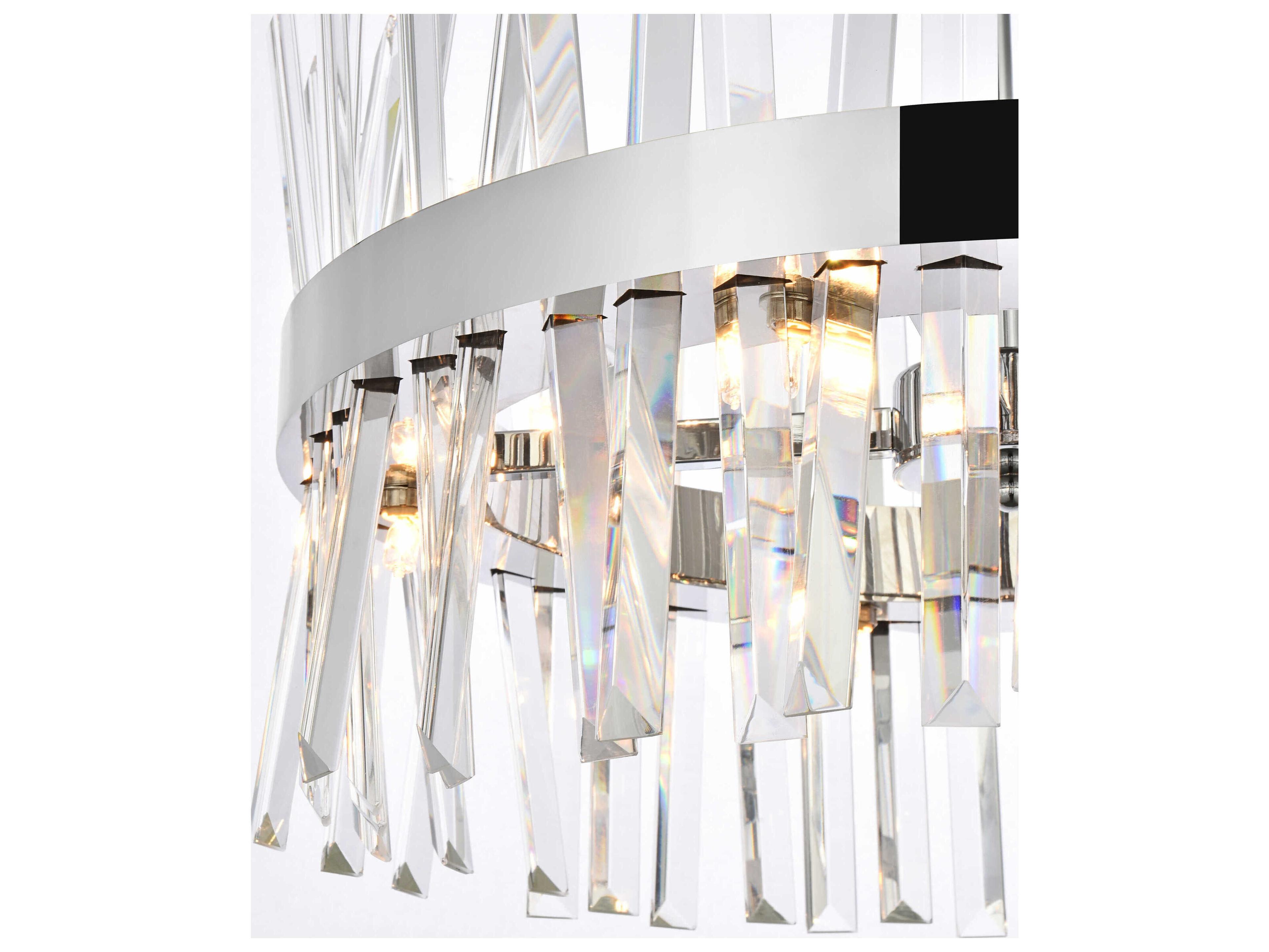 Elegant Lighting Serephina 10-Light Chrome Crystal Linear Pendant