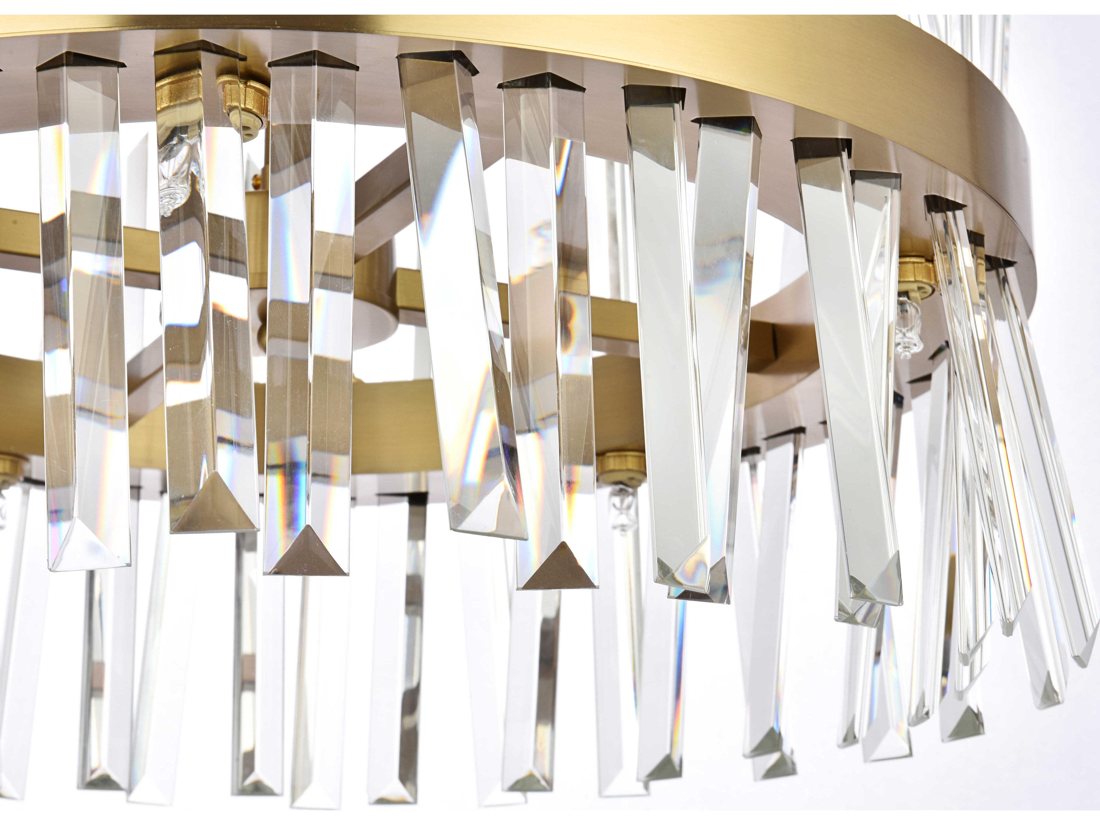 Elegant Lighting Serephina 10-Light Satin Gold Crystal Linear Pendant