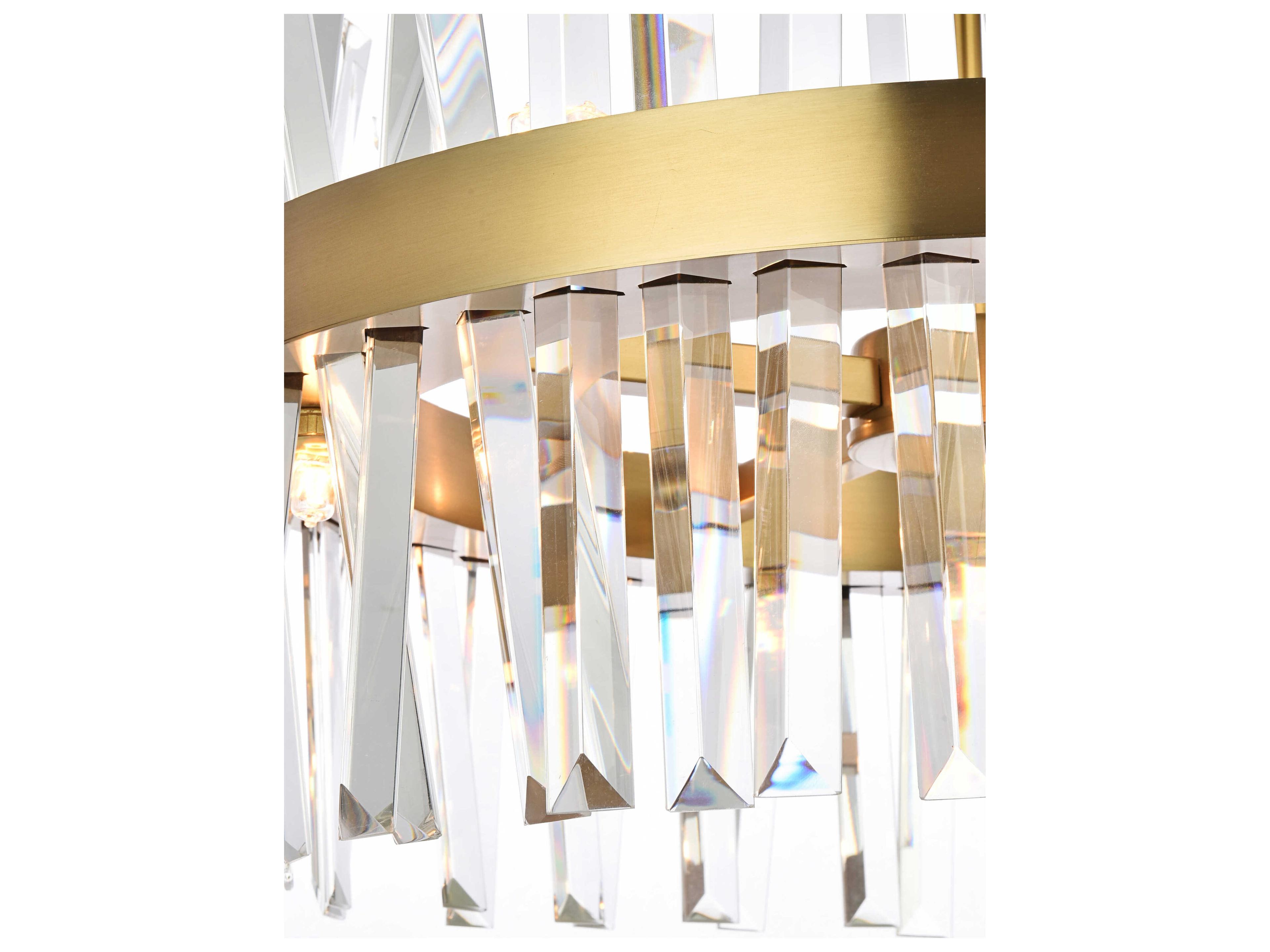 Elegant Lighting Serephina 10-Light Satin Gold Crystal Linear Pendant