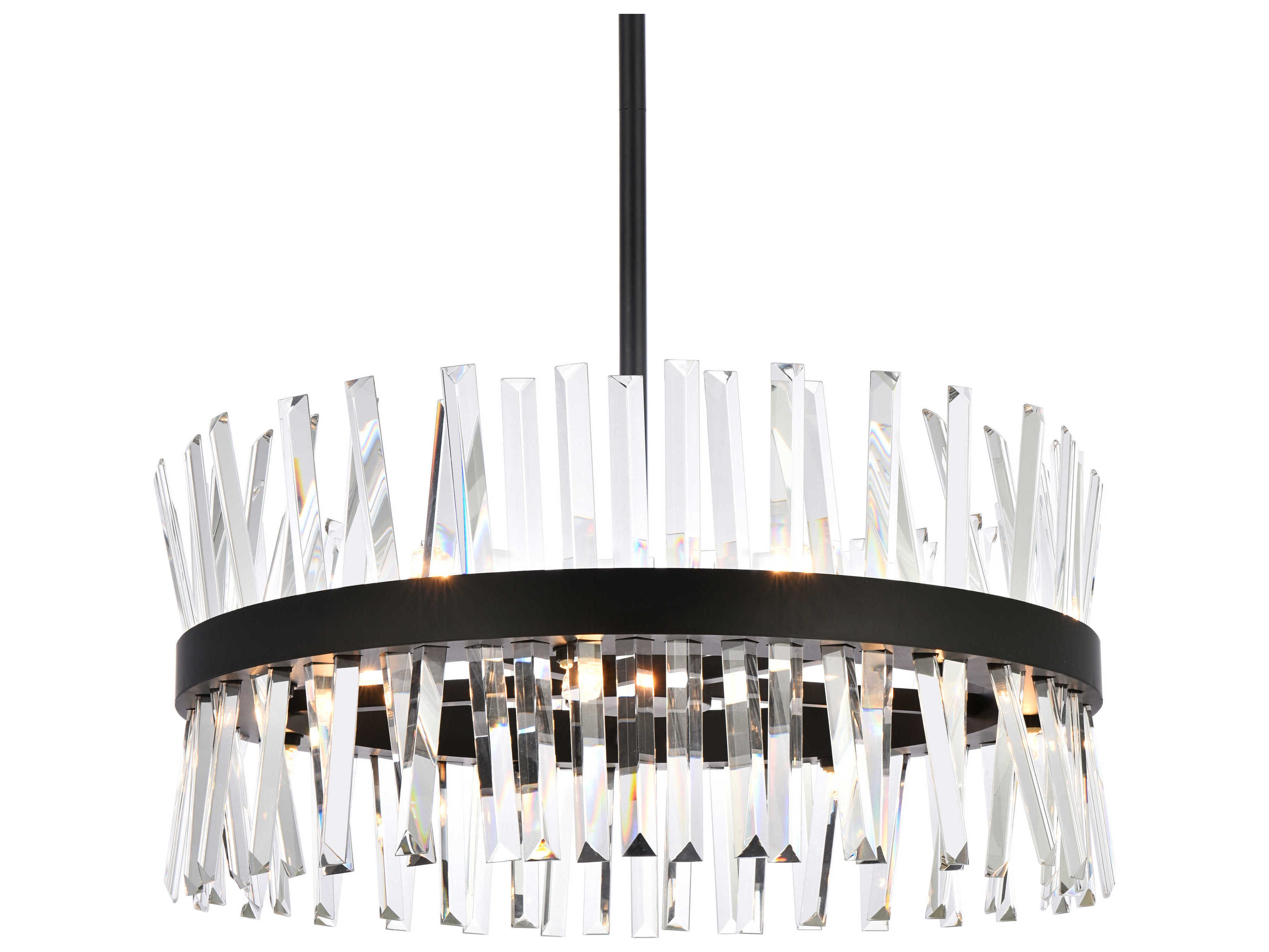 Elegant Lighting Serephina 14-Light Black Crystal Linear Pendant