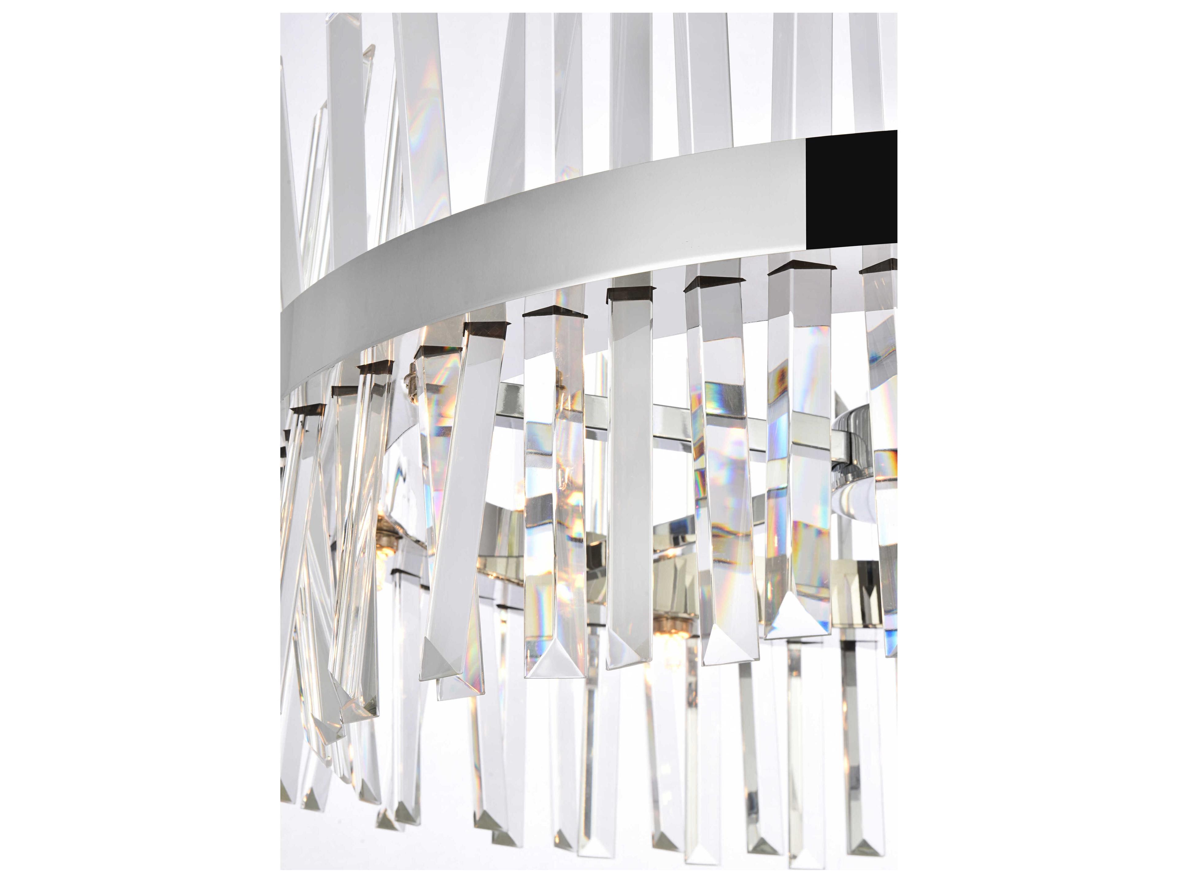 Elegant Lighting Serephina 14-Light Chrome Crystal Linear Pendant