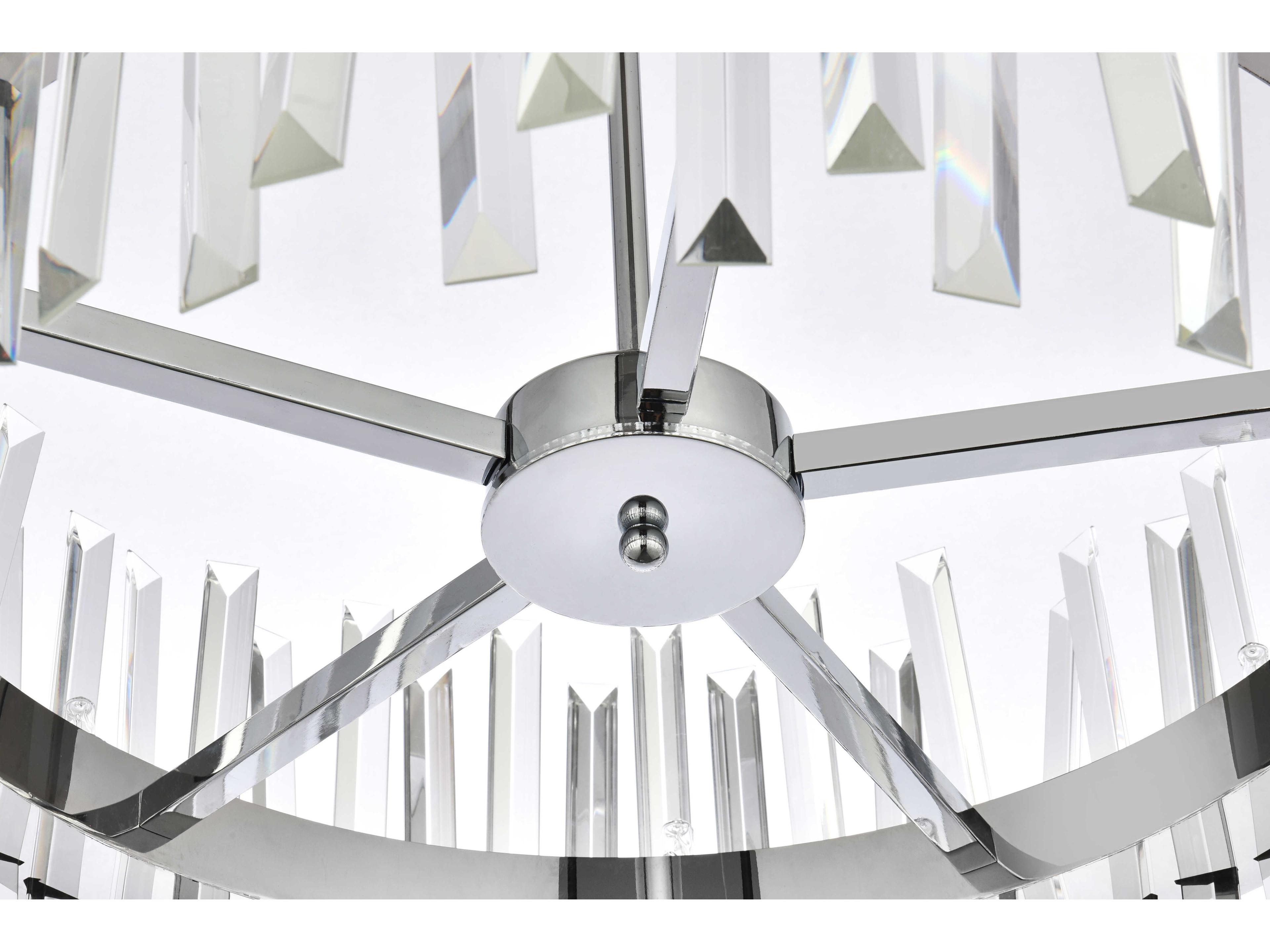 Elegant Lighting Serephina 14-Light Chrome Crystal Linear Pendant