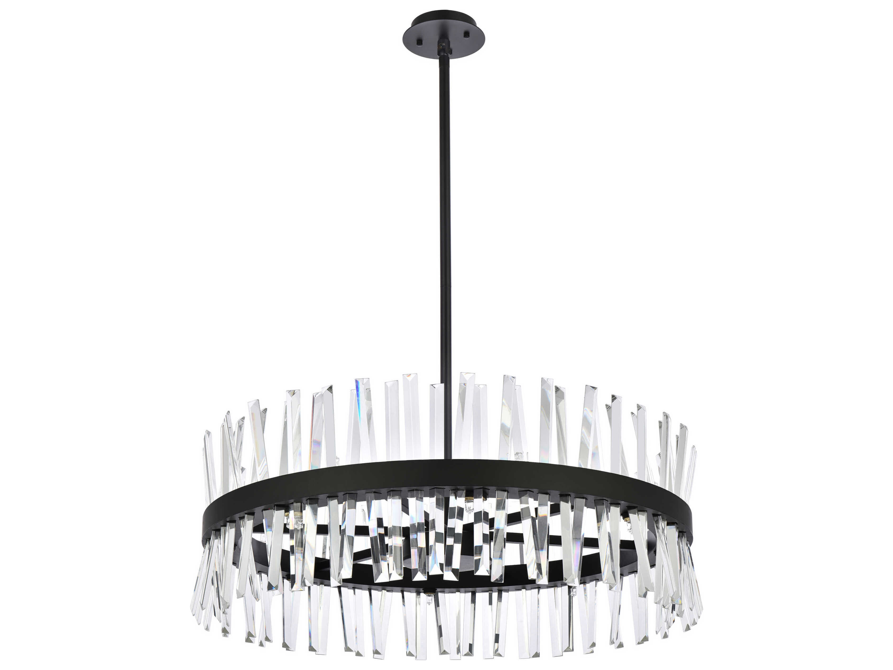 Elegant Lighting Serephina 16-Light6-Light Black Crystal Linear Pendant