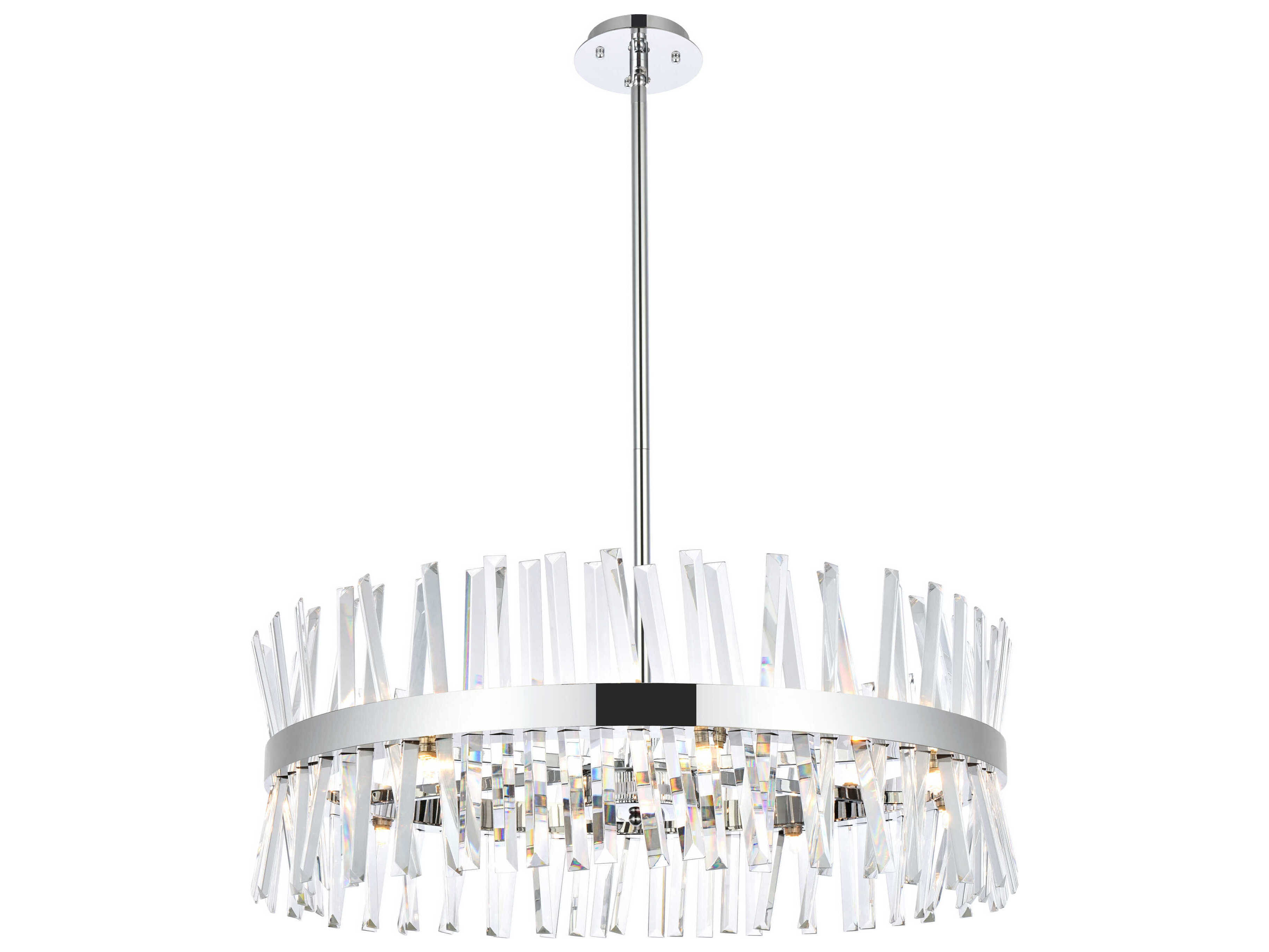 Elegant Lighting Serephina 16-Light6-Light Chrome Crystal Linear Pendant